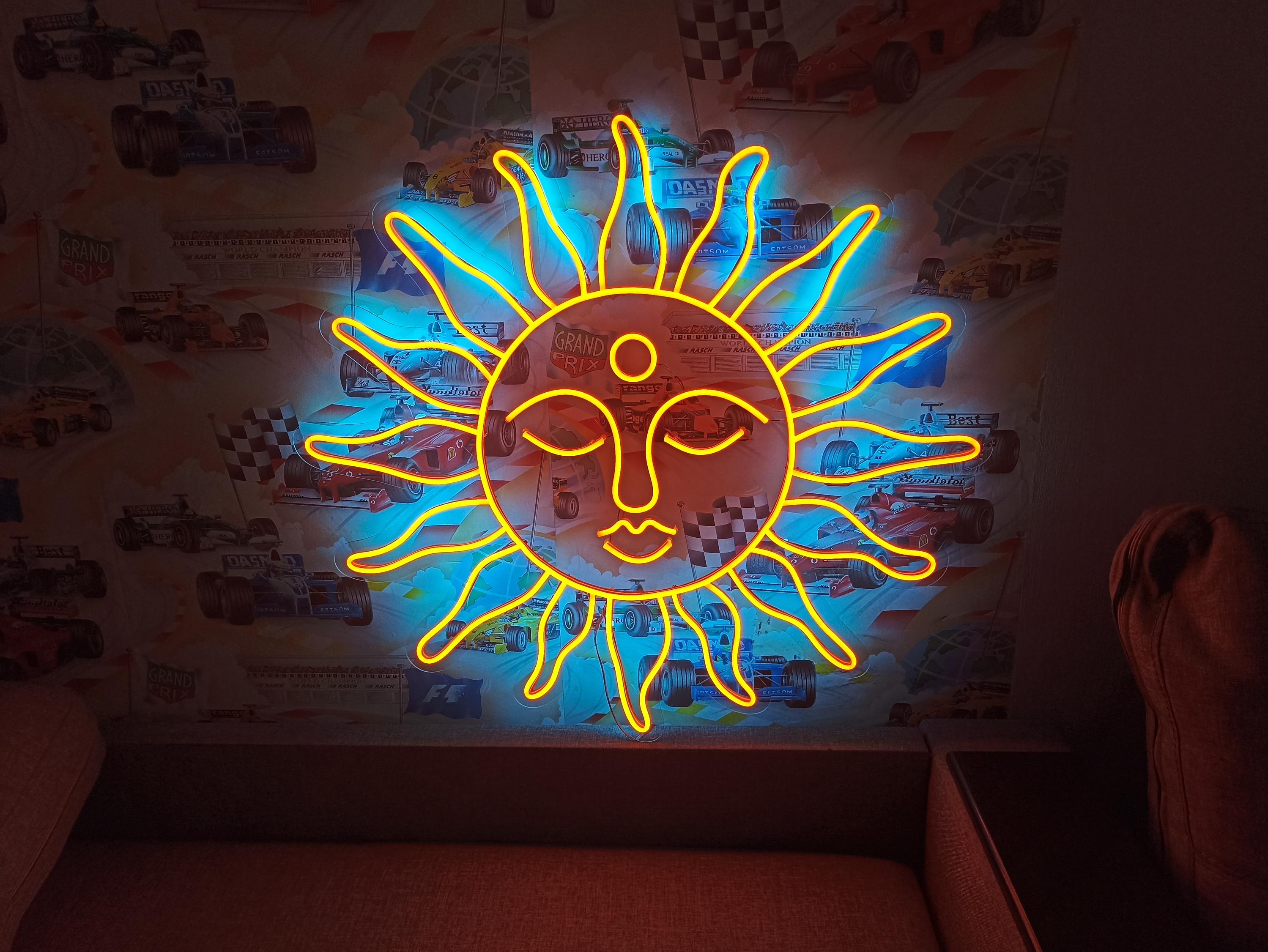 Sun Neon Sign, Sun Neon Light Sign, Sun Neon Light, Handmade Neon Sign, Room Decor Neon Sign, Sun Yoga Neon Sign