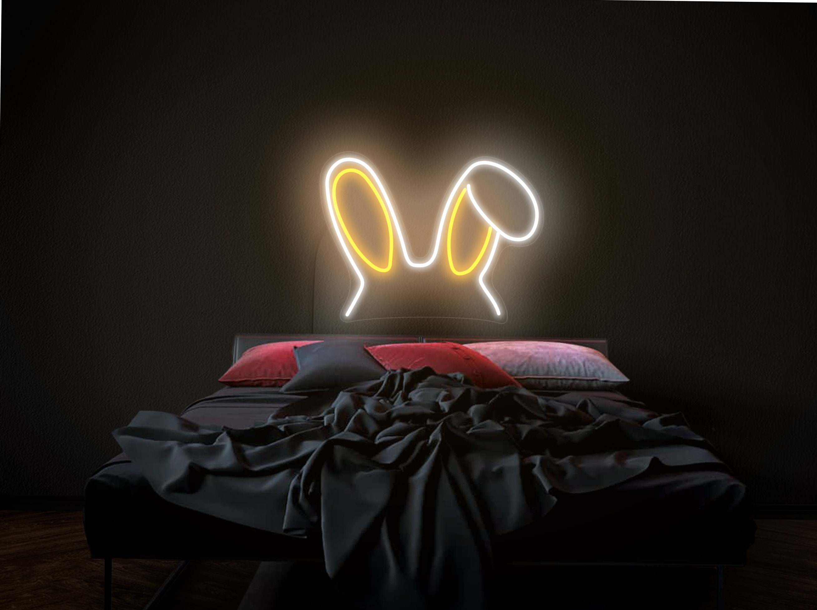 Bunny Ears Neon Sign, Rabbit Ears Neon Sign, Rabbit Neon Sign, Bunny Light, Cute Neon, Animal Neon Sign, Neon Sign Bedroom, Easter Neon Sign