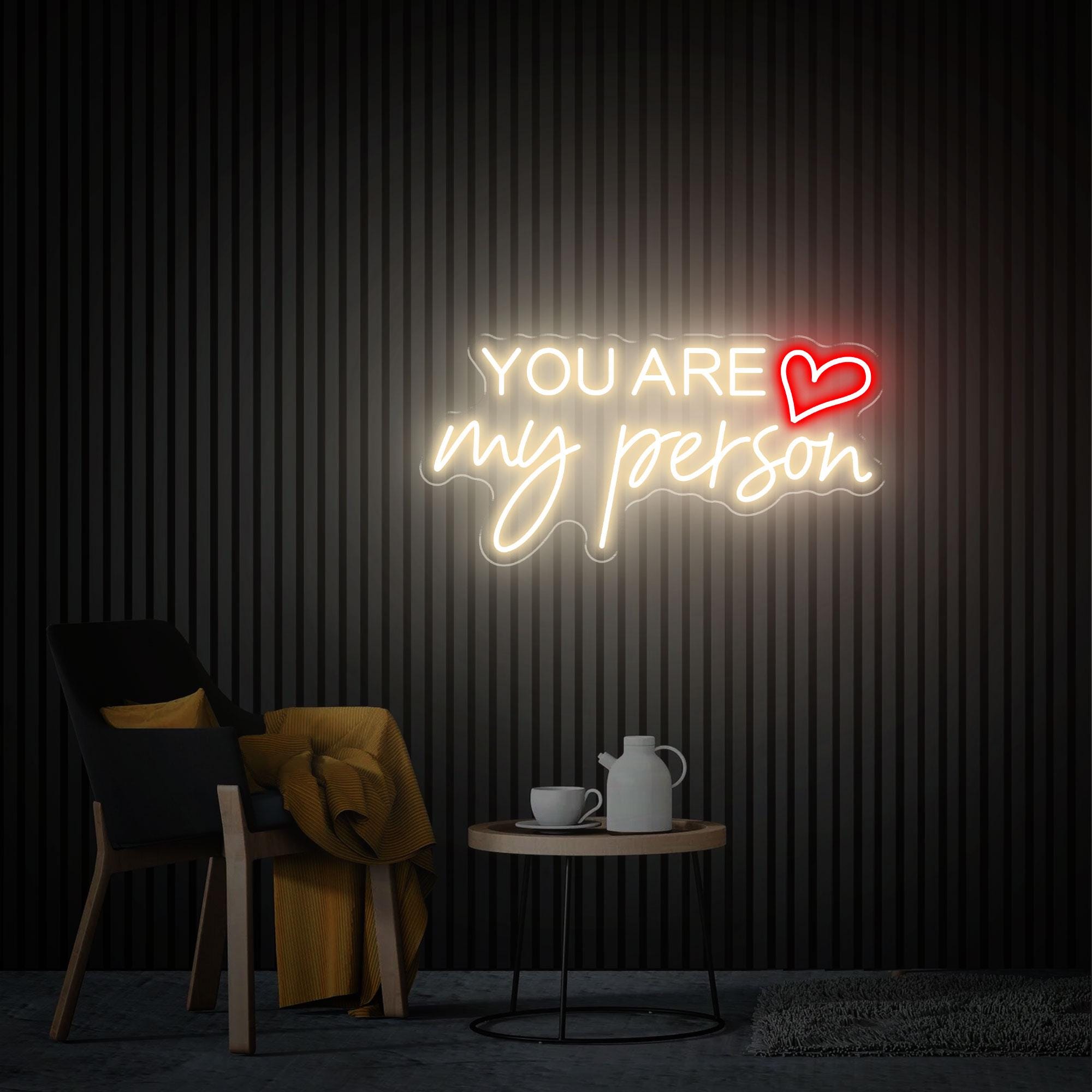 You're My Person Neon Sign, Personalized Wedding Decor Led Lights, Home Bedroom Neon Wall Art, Gift for Her, Custom Engagement Gifts