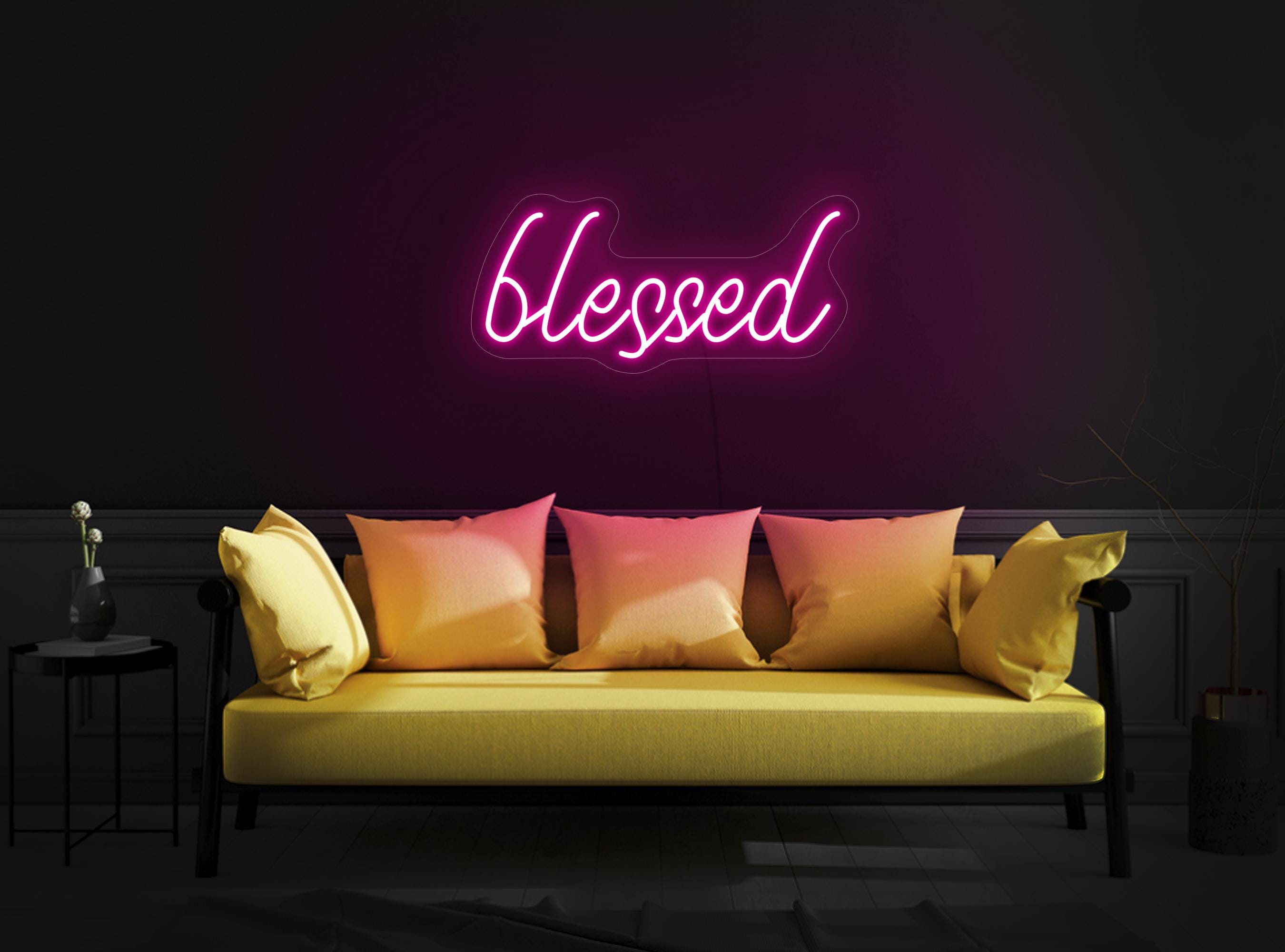 Blessed Neon Sign, Blessed Led Sign, Neon Sign Bedroom, Neon Sign Wall Decor, Kids Room Neon Sign, Room Neon Sign, Blessed Wall Art Decor