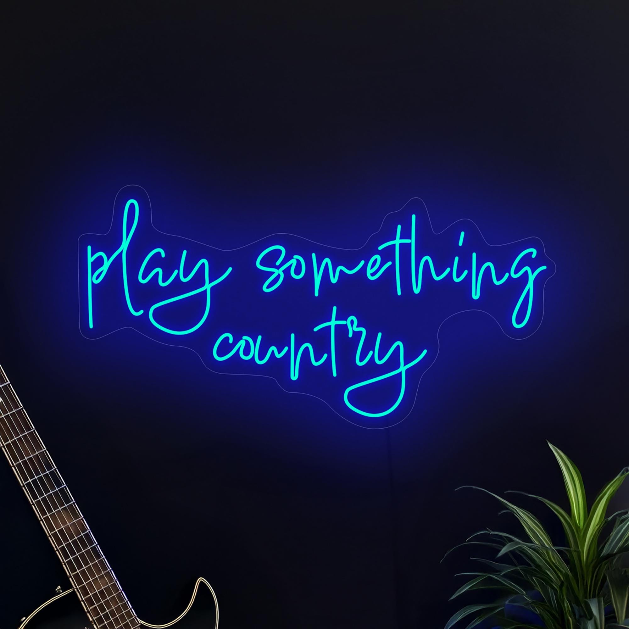 Play Something Country Neon Sign, Music Neon Sign, Play Led Sign, Country Music Neon Sign, Music Room Bar Neon Sign, Country Music Art Decor