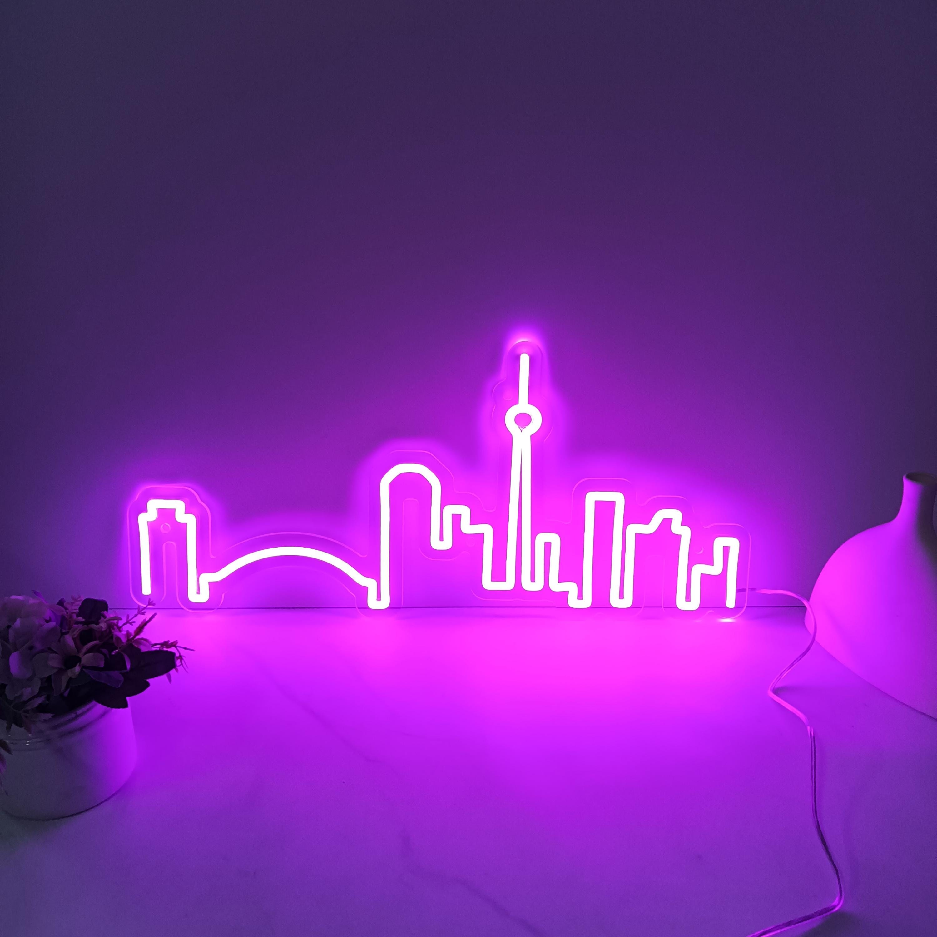 Toronto Neon Sign, Toronto Skyline Led Sign, Custom City Skyline Neon Sign, Building Neon Home Wall Decor, Personalized Christmas Gift