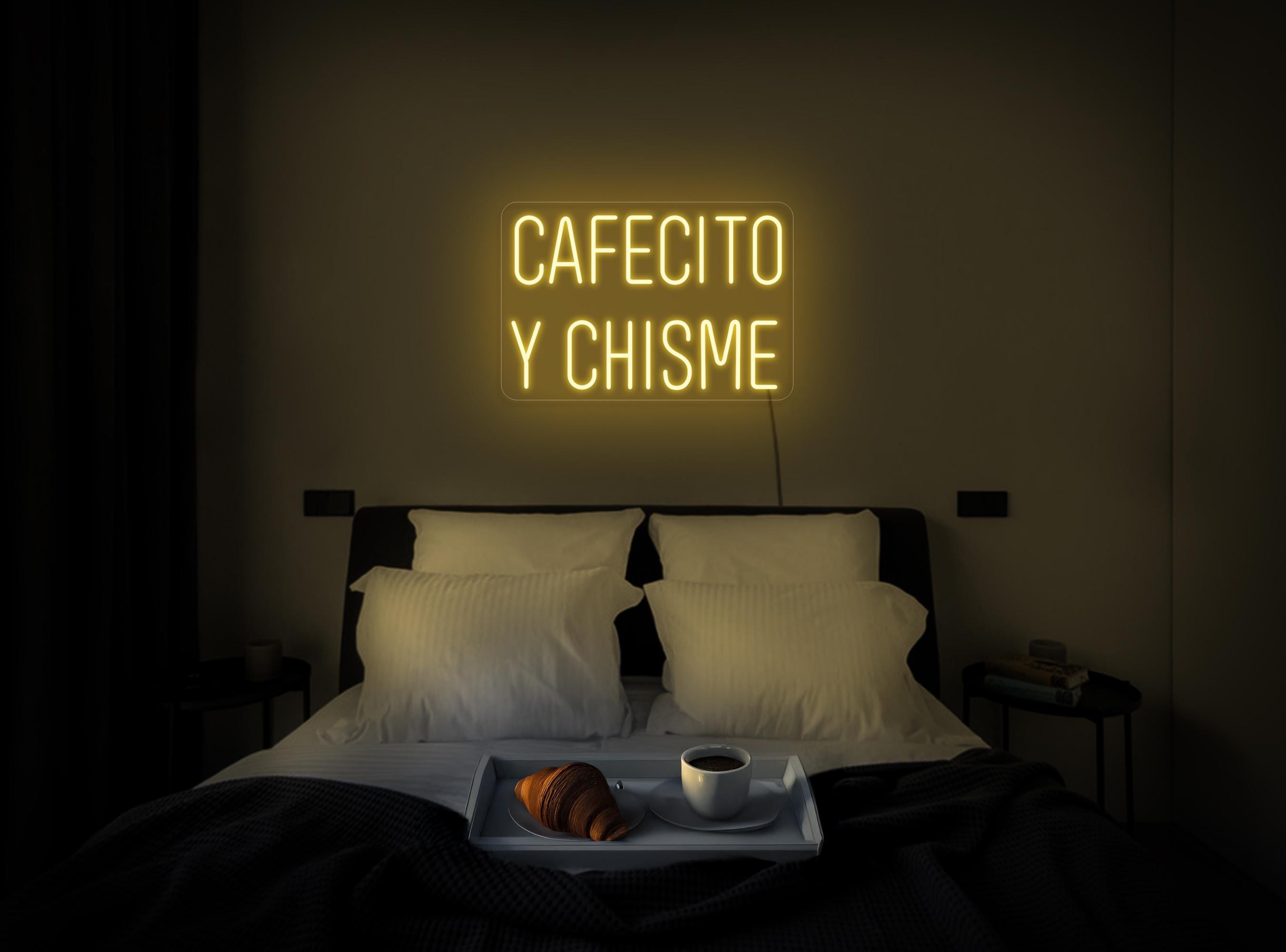 Cafecito Y Chisme Neon Sign, Coffee Neon Sign, But First Coffee Neon Sign, Cafe Neon Sign Restaurant, Coffee Bar Neon Sign, Coffee Art Decor