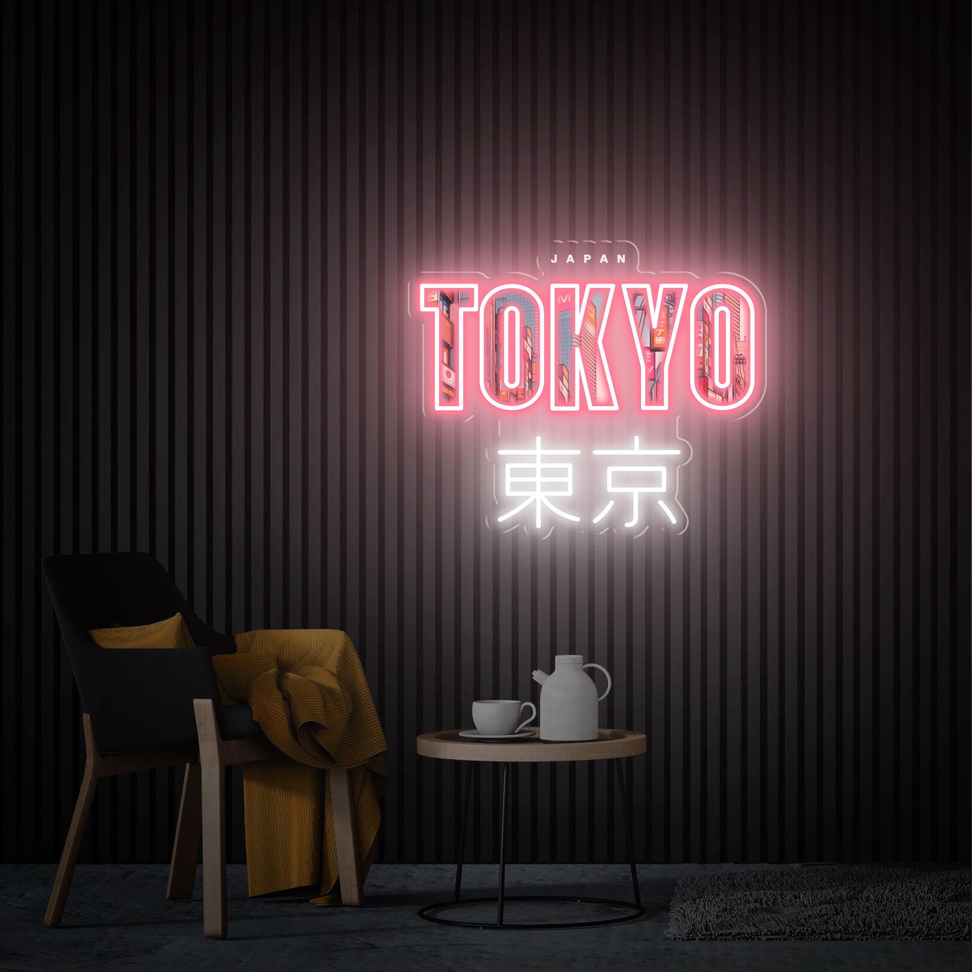 Tokyo Neon Sign UV Print Acrylic Art, Tokyo Wall Decor, Custom Japanese Neon Sign, Tokyo Japan Wall Art, Tokyo Travel Wall Light up Sign