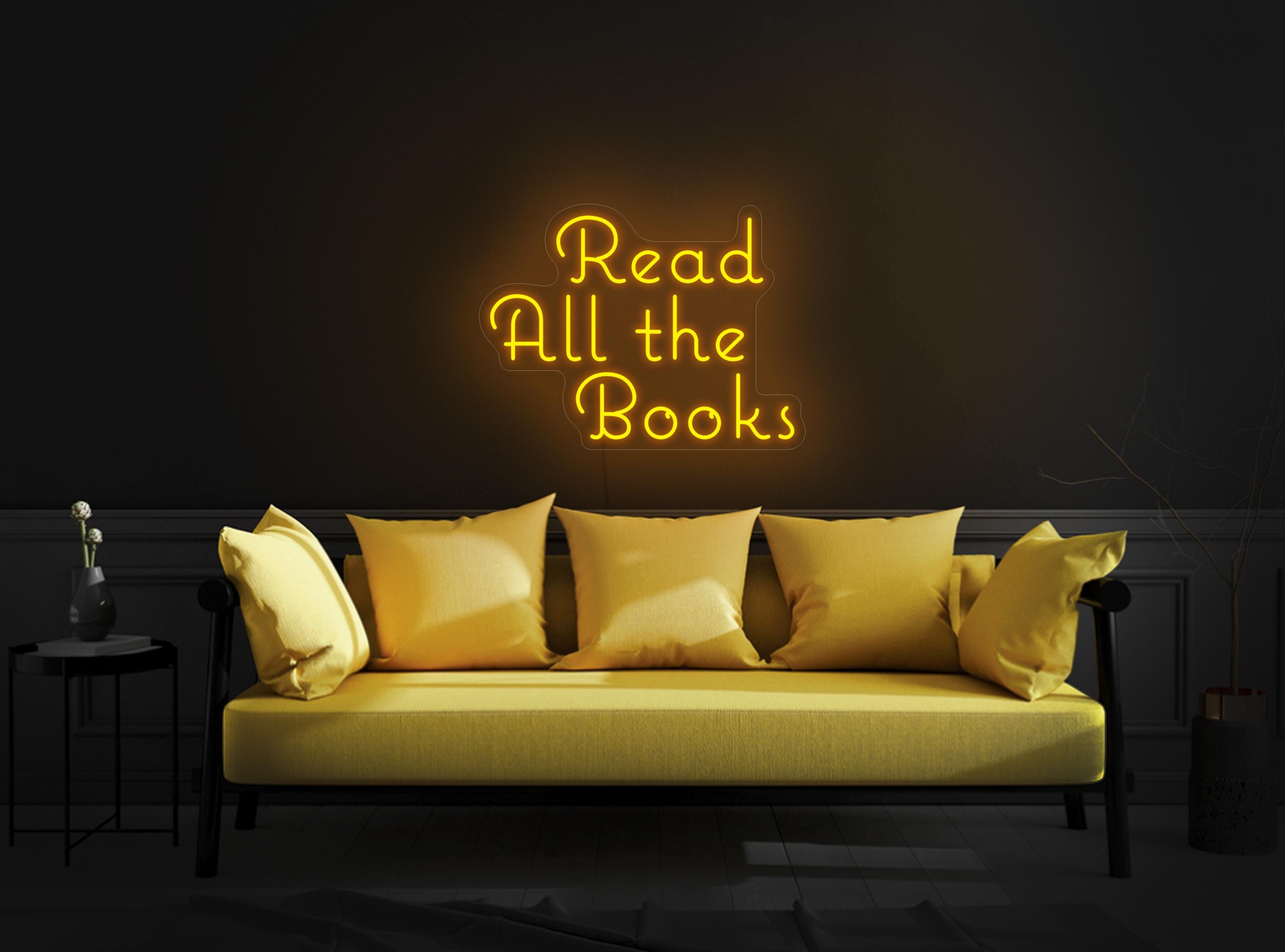 Read All The Books Neon Sign, Bookish Neon Sign, Library Neon Sign, Reading Corner Neon Sign, Bookworm Gift, Reading Room Wall Art Decor