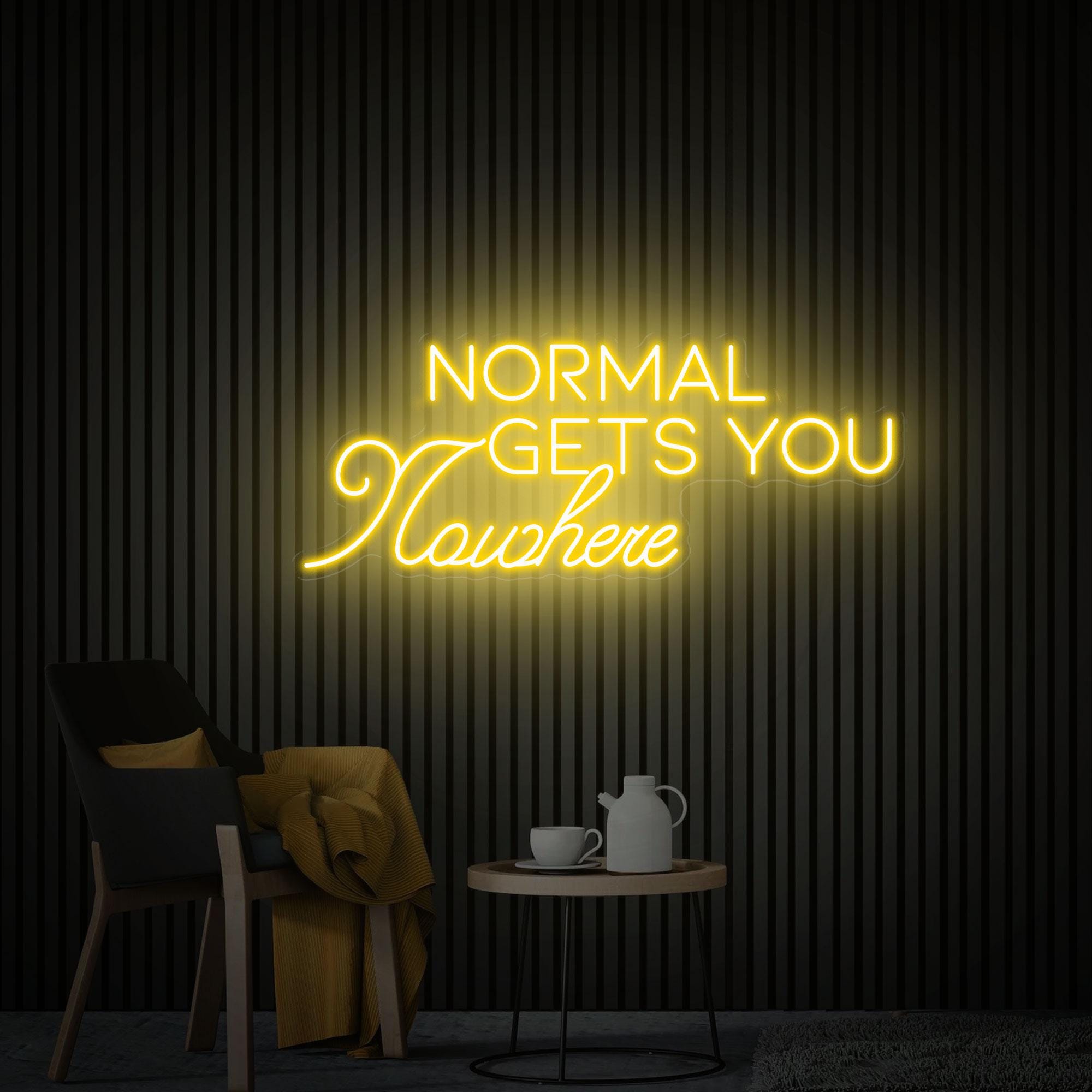 Normal Gets You Nowhere Neon Sign, Led Light Office Living Room Interior Design, Neon Sign Wall Art, Aesthetic Room Decor, Personalized Gift