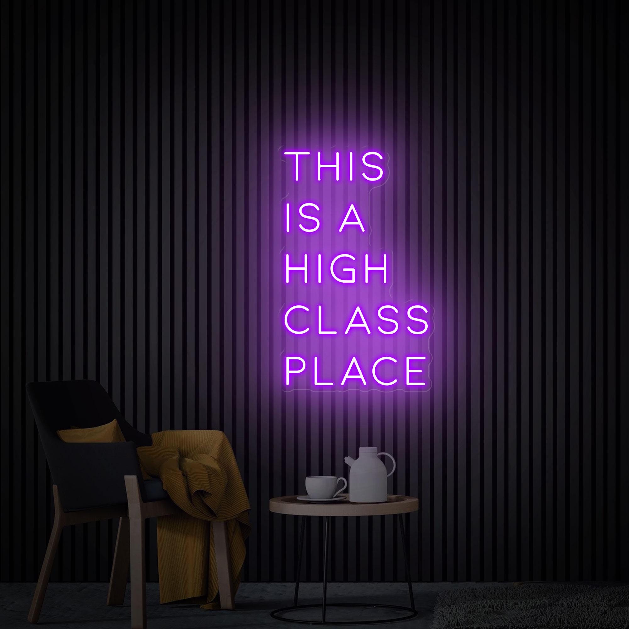 This Is A high Class Place Neon Sign, Western Wall Art, Custom Neon Signs, Room Decor Sign, Party Decor Sign, Home Wall Decor Led Light Sign