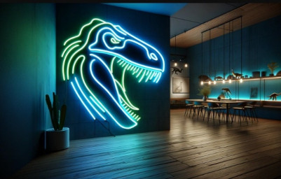 Dinosaur Head Neon Sign, Neon Sign Dinosaur Skull, Dino Head Neon Sign, Colorful Dinosaur Head Neon Sign, Dinosaur Head Neon Wall Art