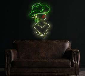 Cowgirl Neon Sign, Custom Western Decor, Woman In A Cowboy Hat Led Neon Light, Girl In A Cowboy Hat Led Neon Light, Western Wall Decor