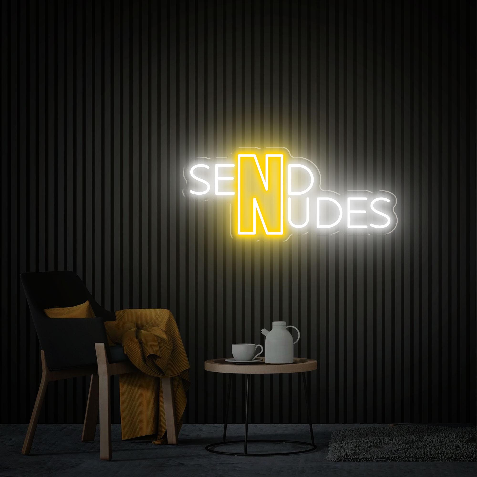 Send Nudes Neon Sign, Handmade Gifts Bedroom Neon Sign, Personalized Neon Light Sign for Wall Neon Light Home Decor Party Bar Wall Art