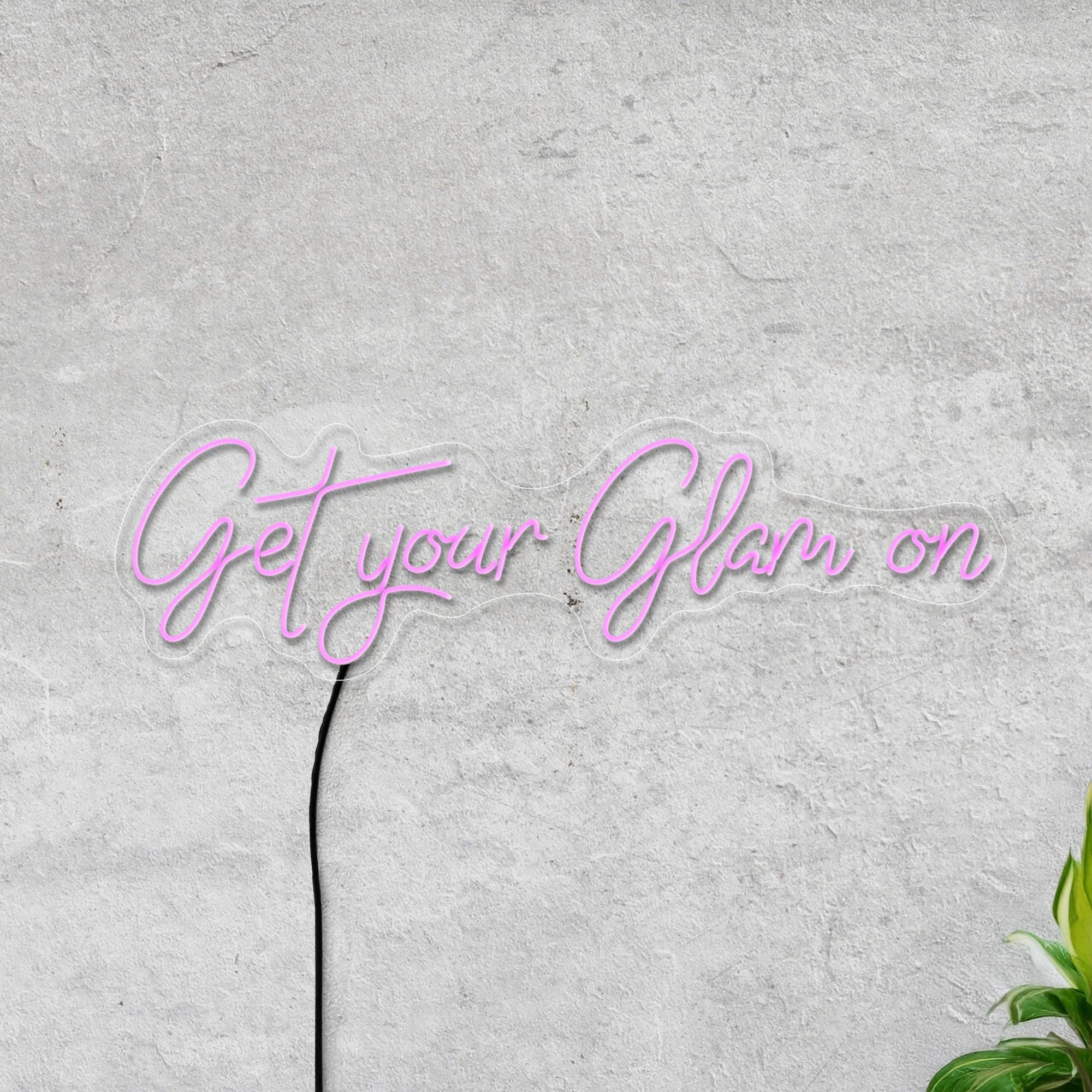 Get Your Glam On Neon Sign, Beauty Salon Neon Sign, Beauty Led Sign, Beauty Studio Neon Sign Decor, Beauty Room Sign, Glam Neon Sign Decor