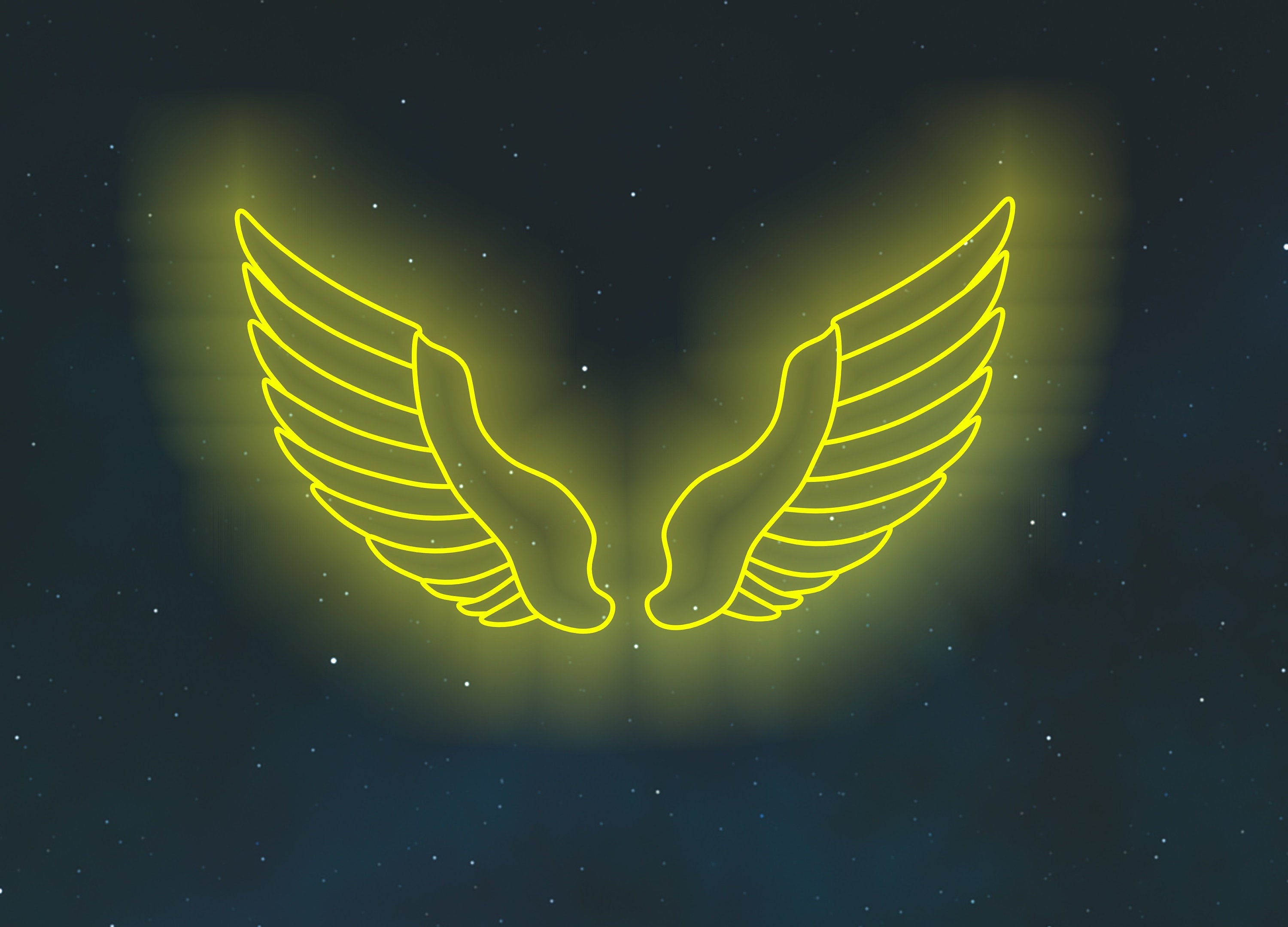 Angel Wings Neon Sign, Angel Wings Illuminated Sign, Neon Wing Sign, Handmade Neon Sign Angel Wings, Unique Angel Wings Neon Sign Wall Decor