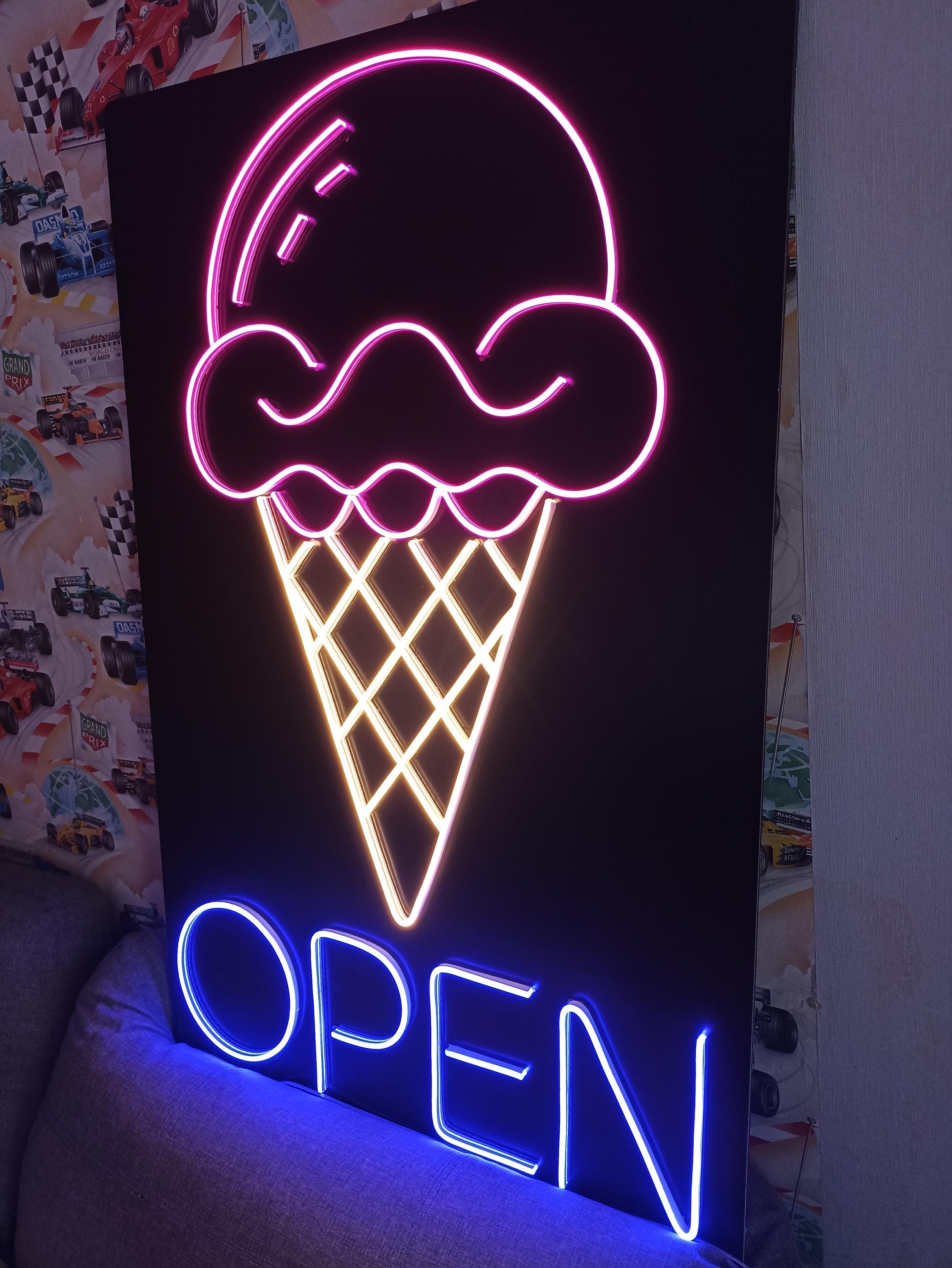 Ice Cream Led Neon Light, Wall Hangings Decor For Home, Bar Neon Sign, Kitchen Neon Signs