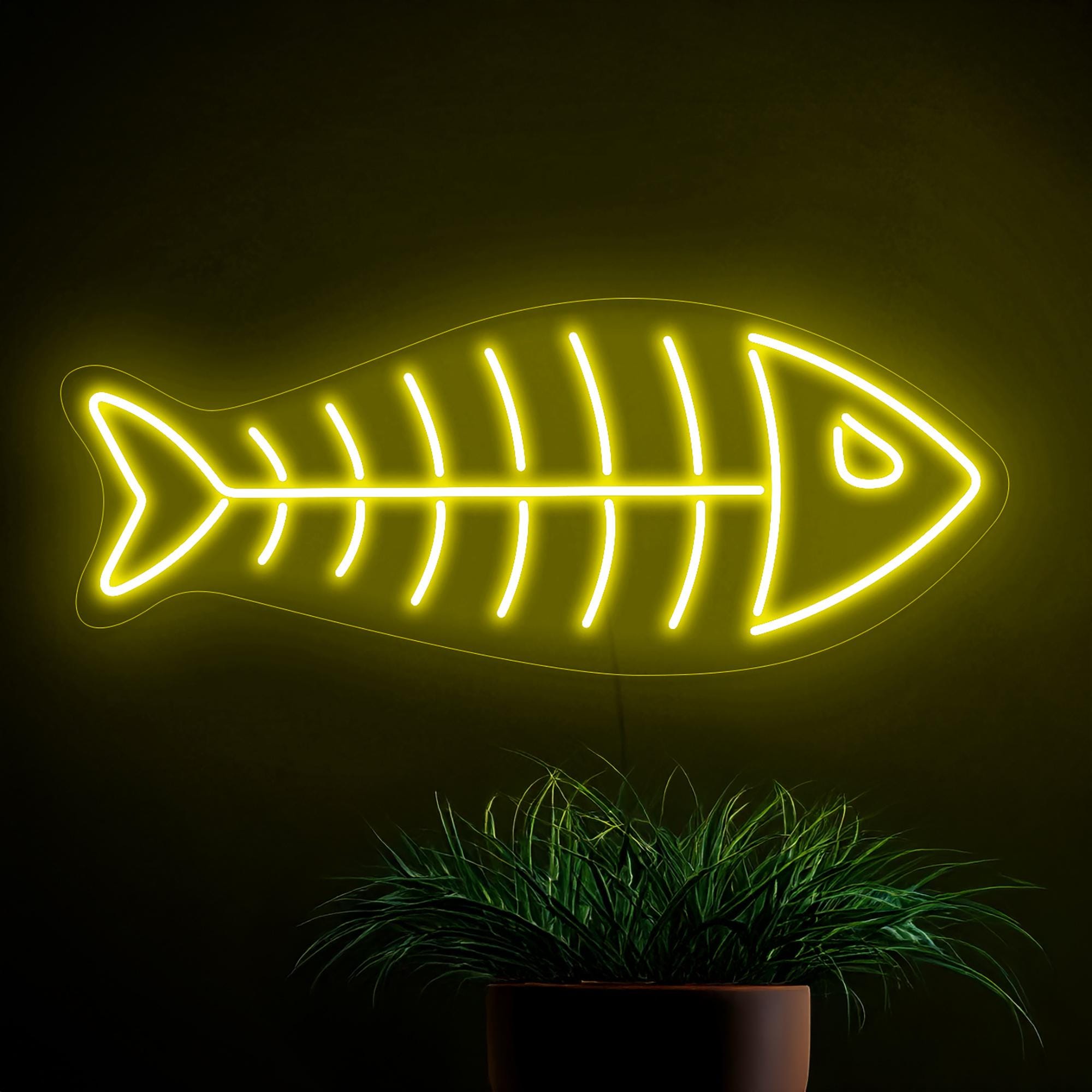 Fish Neon Sign, Fishbone Neon Sign, Skeleton Fish Neon Sign, Fish Led Sign, Fish Food Sign, Neon Sign Wall Decor, Fish Bone Wall Art Decor