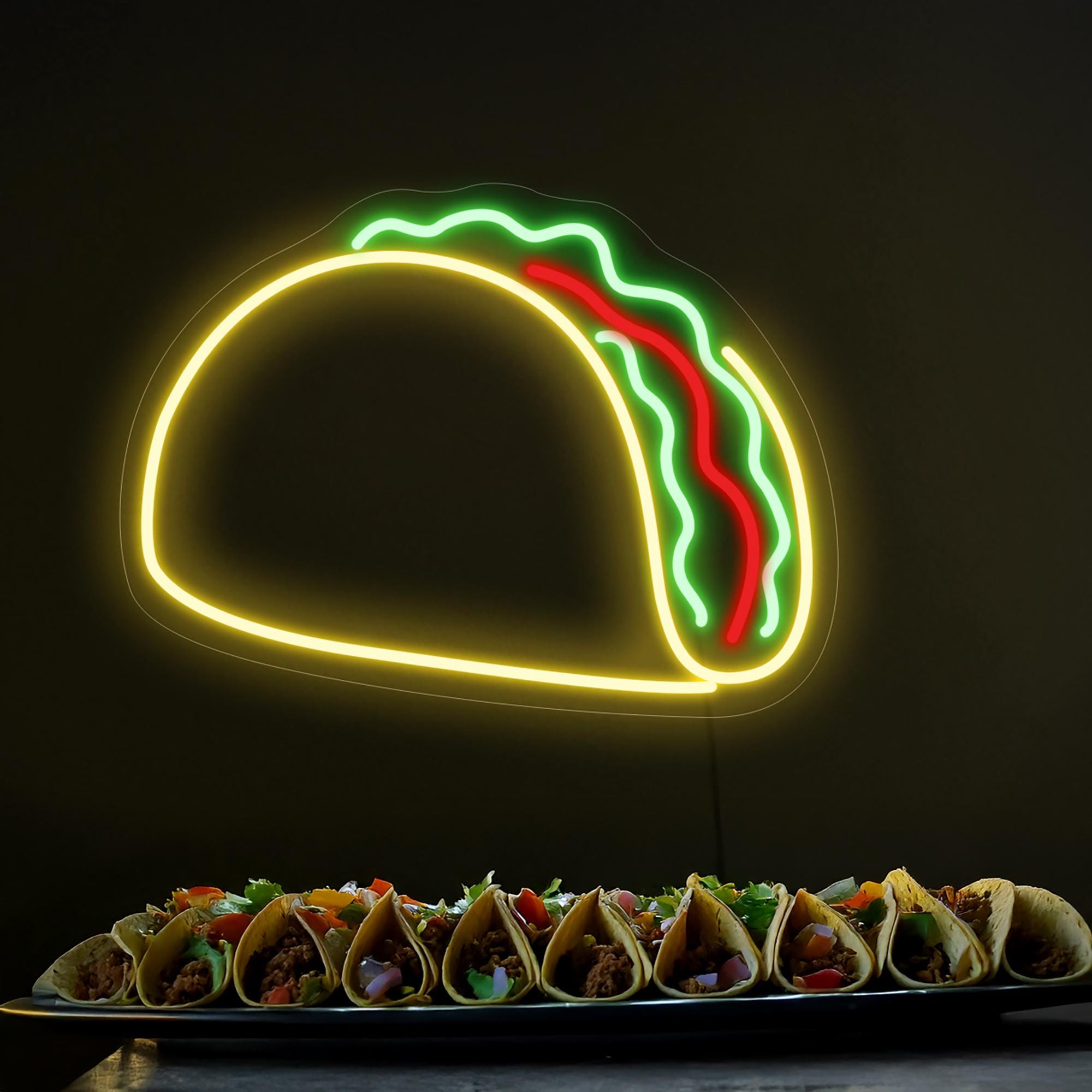 Taco Neon Sign, Taco Led Sign, Burrito Neon Sign, Fast Food Neon Sign Decor, Burrito Led Sign, Restaurant Neon Sign, Taco Wall Art Decor