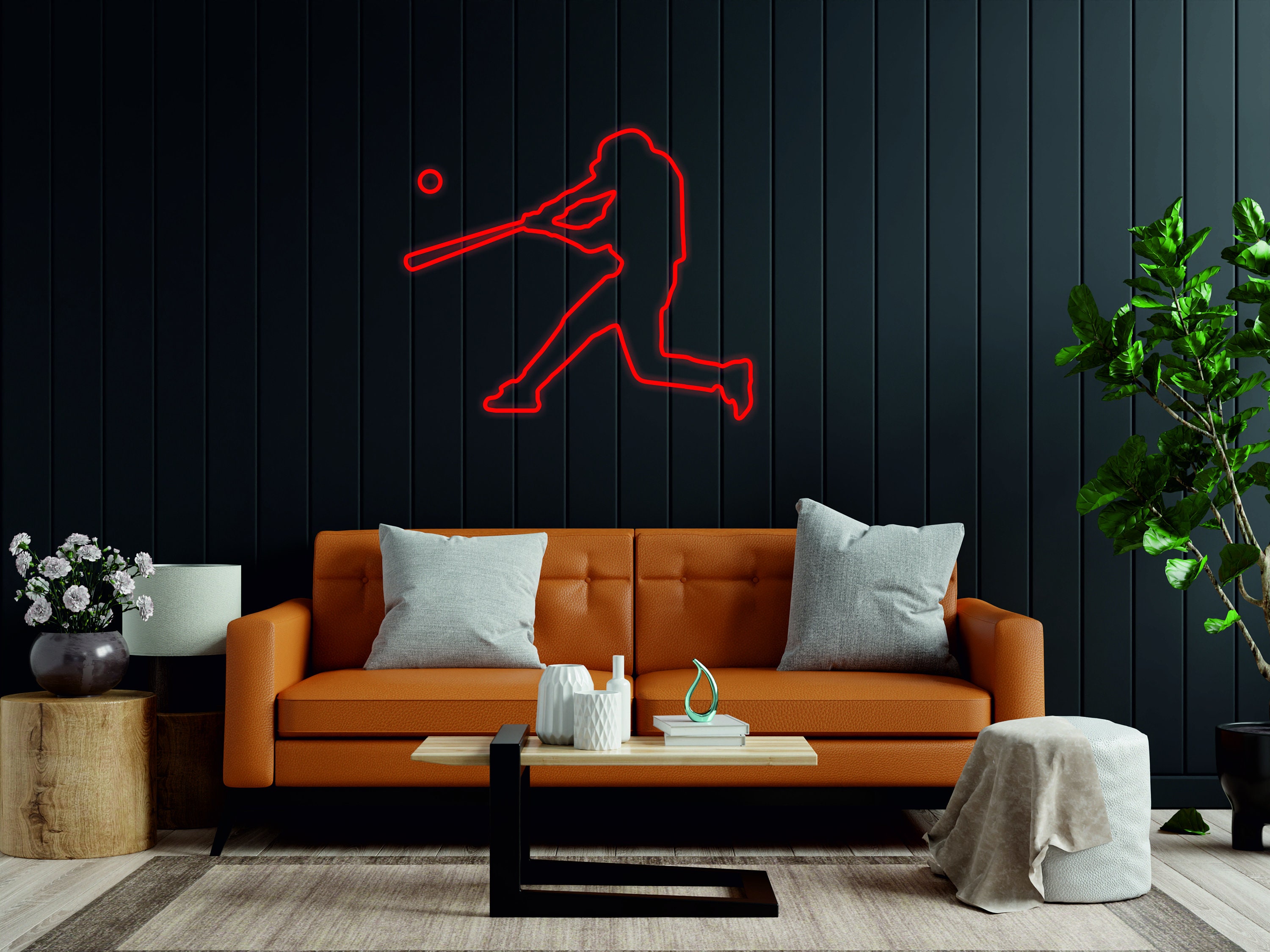 Baseball Player Neon Sign, Gaming Room Neon Sign, Player Neon Sign, Sport Neon LED Decor