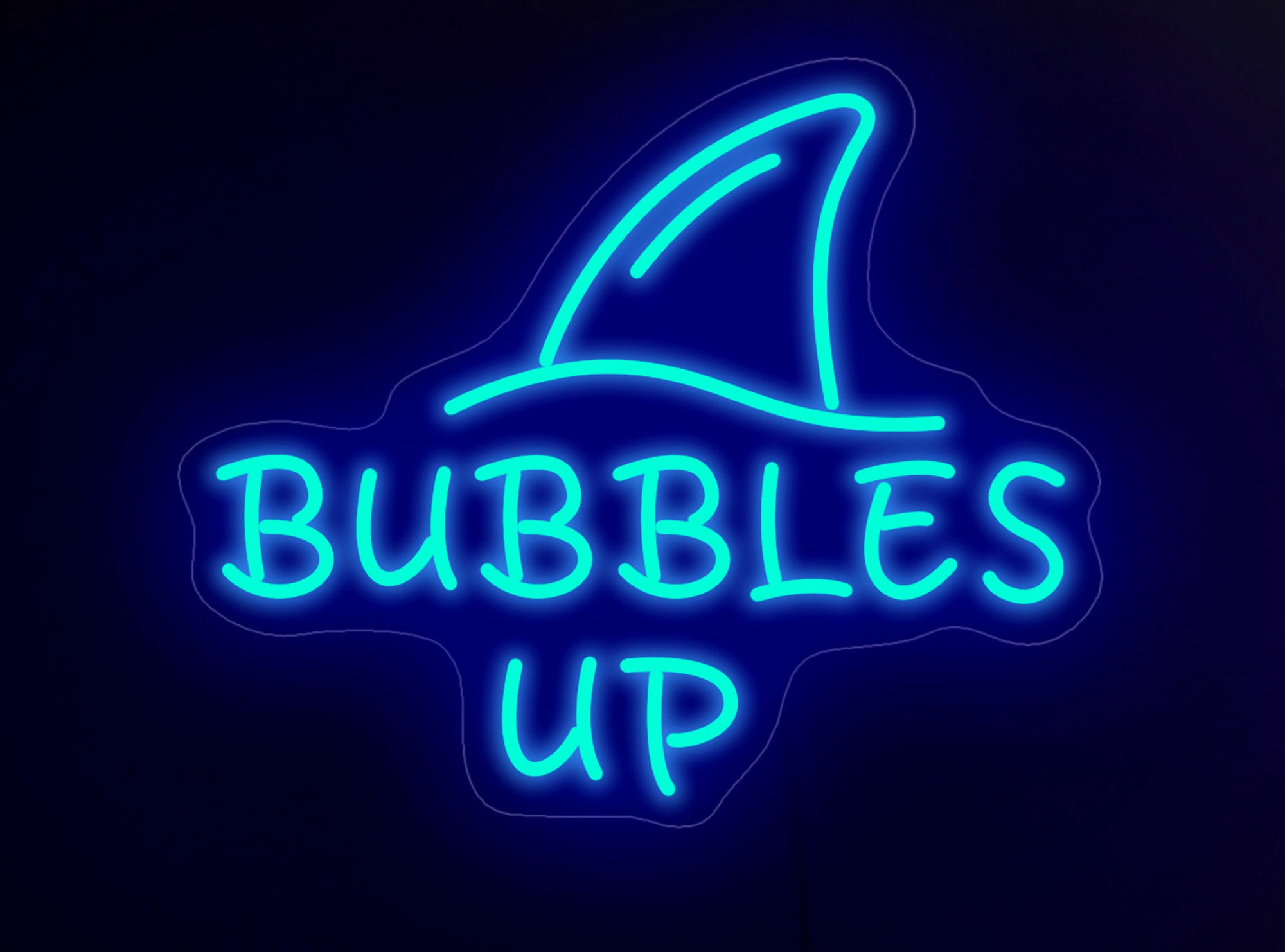 Bubbles Up Neon Sign, Shark Fin Led Sign, Shark Neon Light, Fins Up Sign, Margaritaville Neon Sign, Bubbles Up Decor, Margaritaville Decor