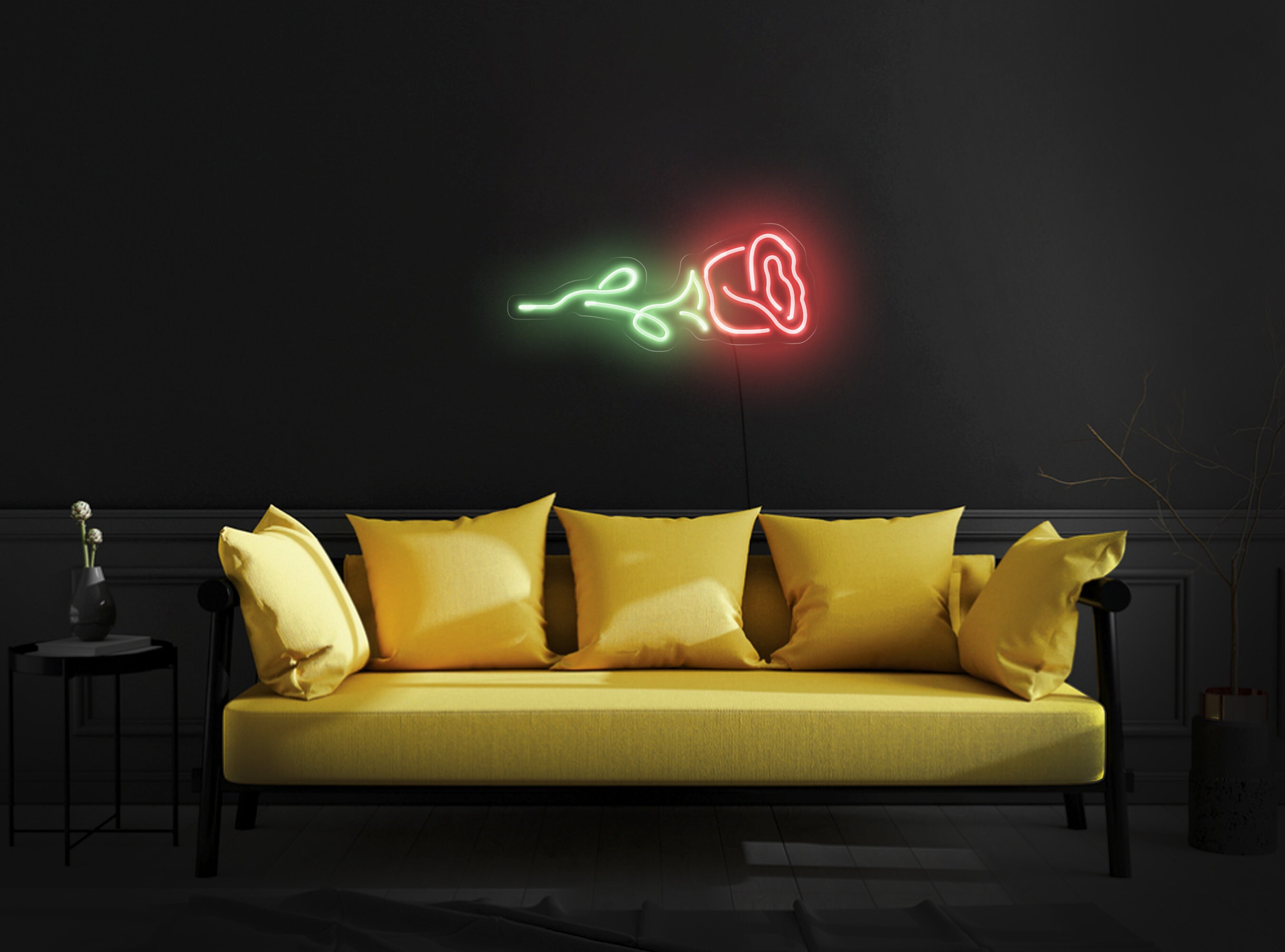 Rose Neon Sign, Rose Neon Light, Rose Led Sign, Neon Sign Wall Art, Neon Sign Wall Decor