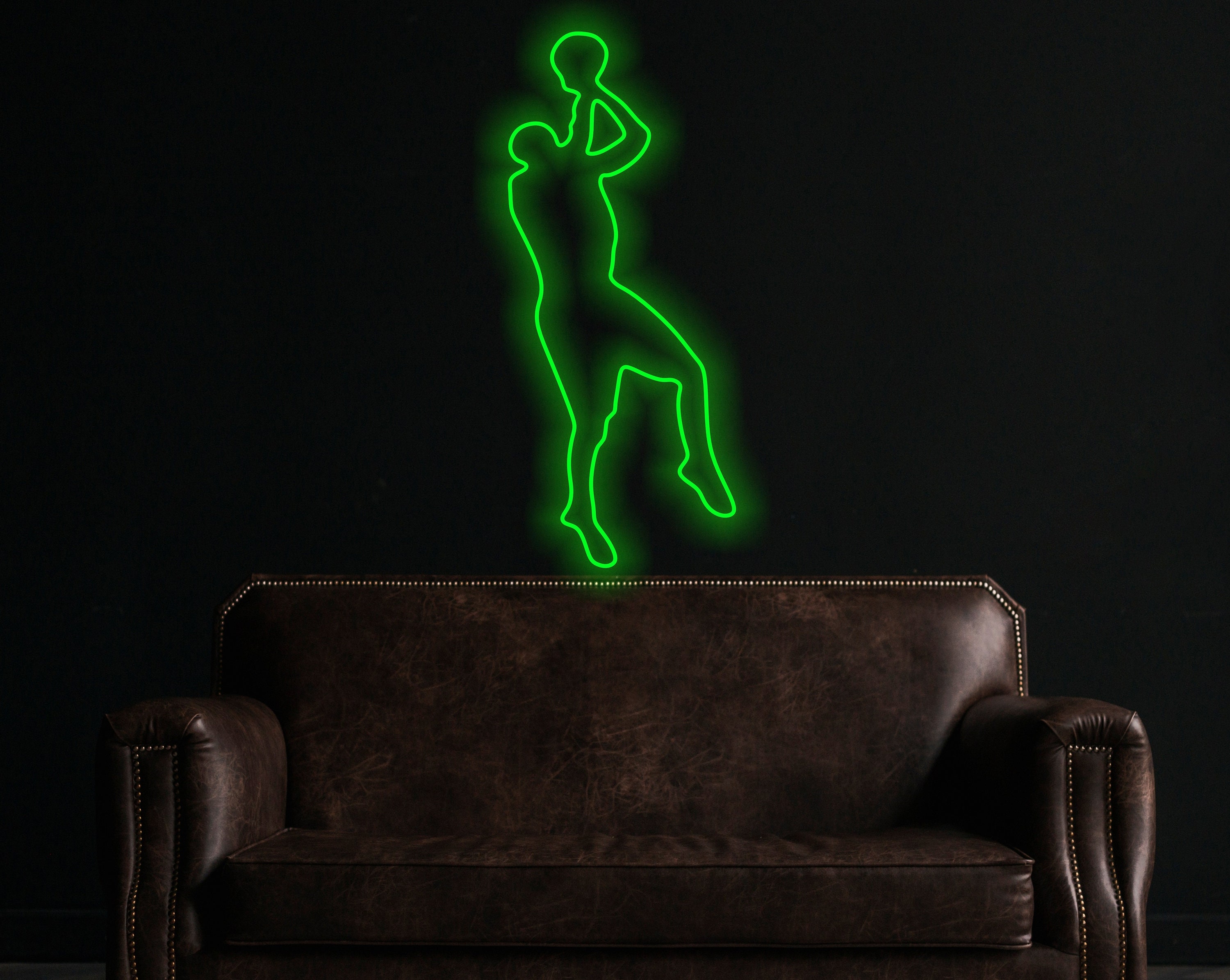 Basketball Player Neon Sign, Neon Dunking Basketball Player, Basketball Player In Mid-Air Neon Sign, Energy Neon Signs For Basketball Lovers