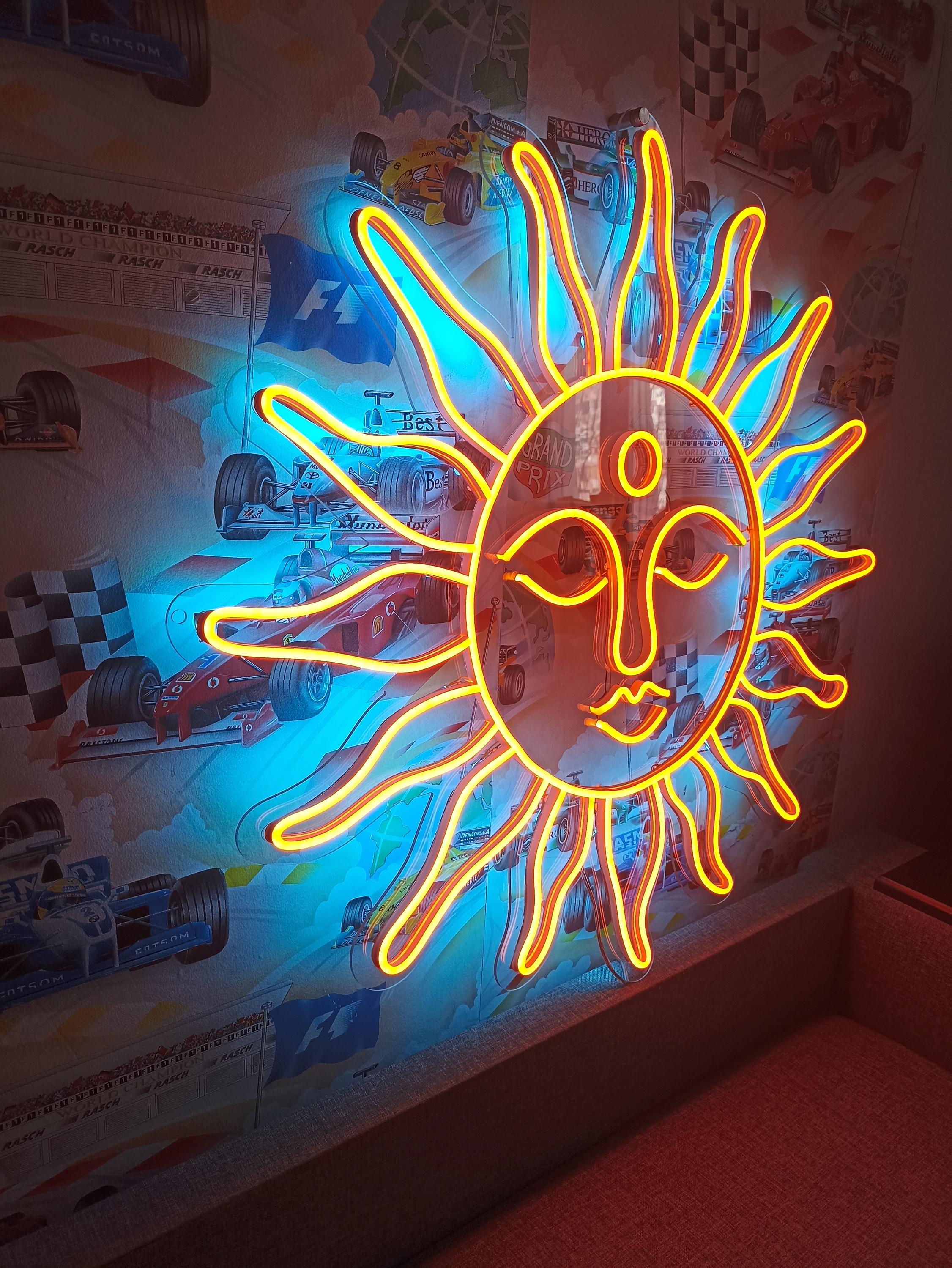 Sun Neon Sign, Sun Neon Light Sign, Sun Neon Light, Handmade Neon Sign, Room Decor Neon Sign, Sun Yoga Neon Sign