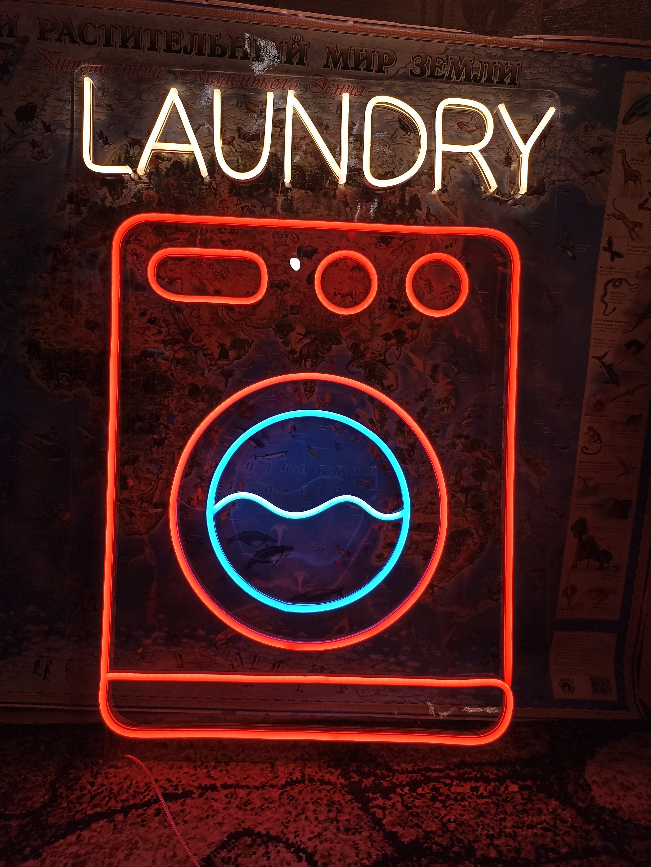 Laundry Washing Machine - Led Light Neon Sign For Business