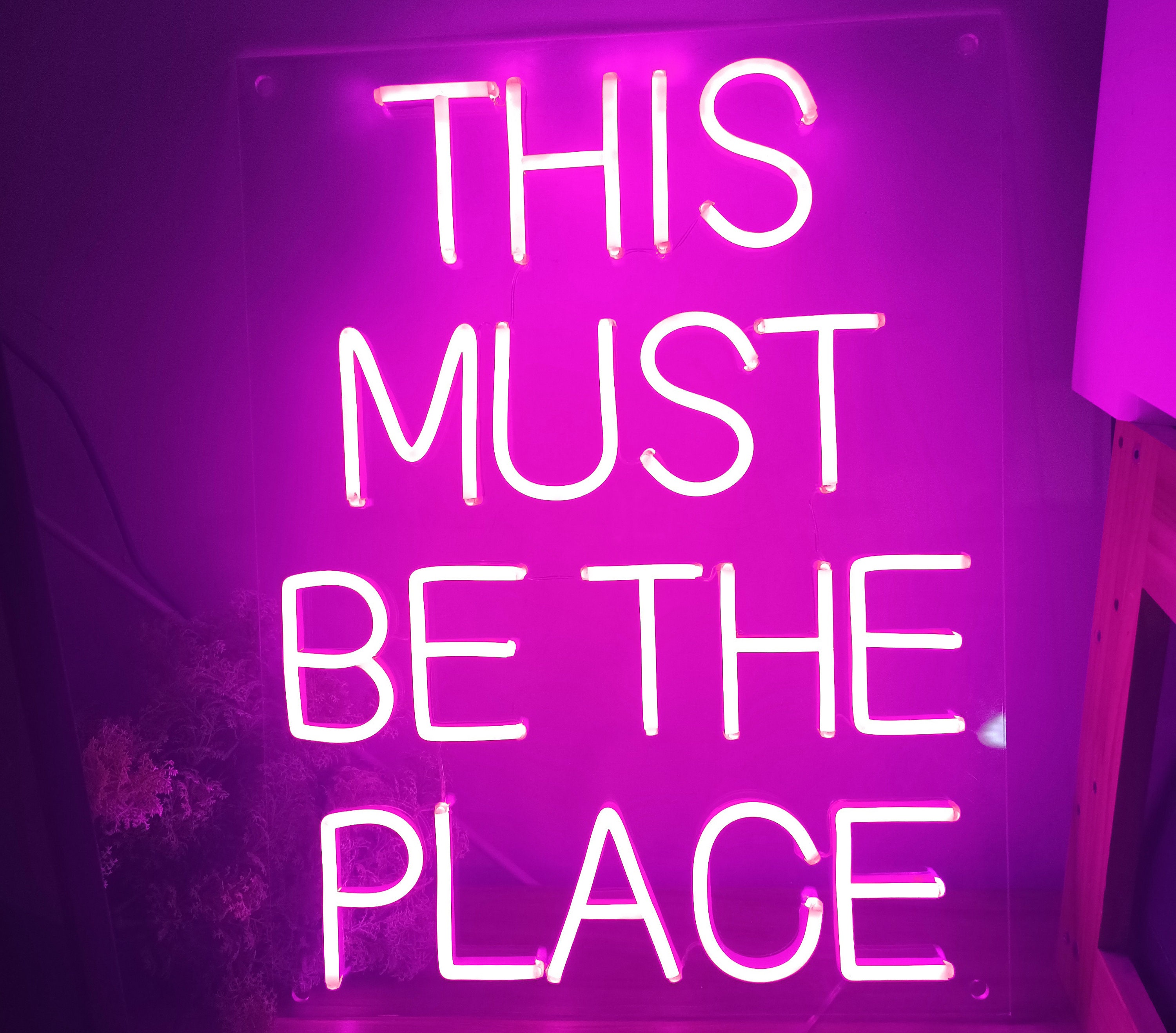 The Must Be The Place Neon Sign, Quote Neon Sign, Custom Neon Signs For Home