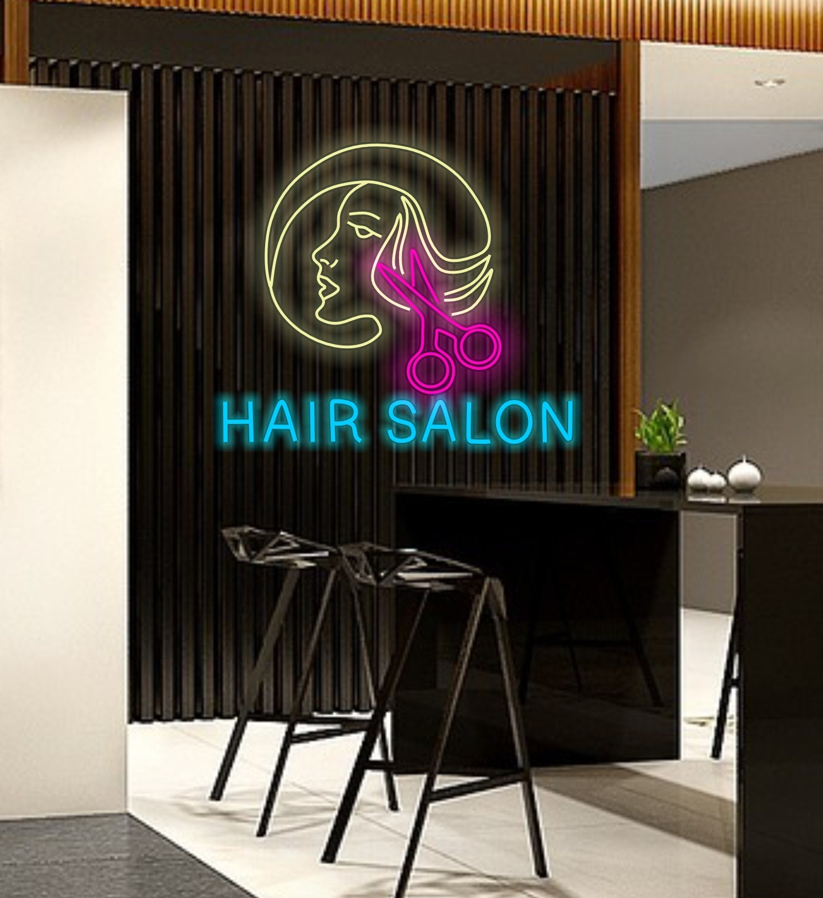 Neon Hair Salon Sign, Hair Salon Branding Neon, Stylish Hair Salon Neon Sign, Neon Hair Care Sign, Modern Hair Salon Neon Sign, Wall Sign