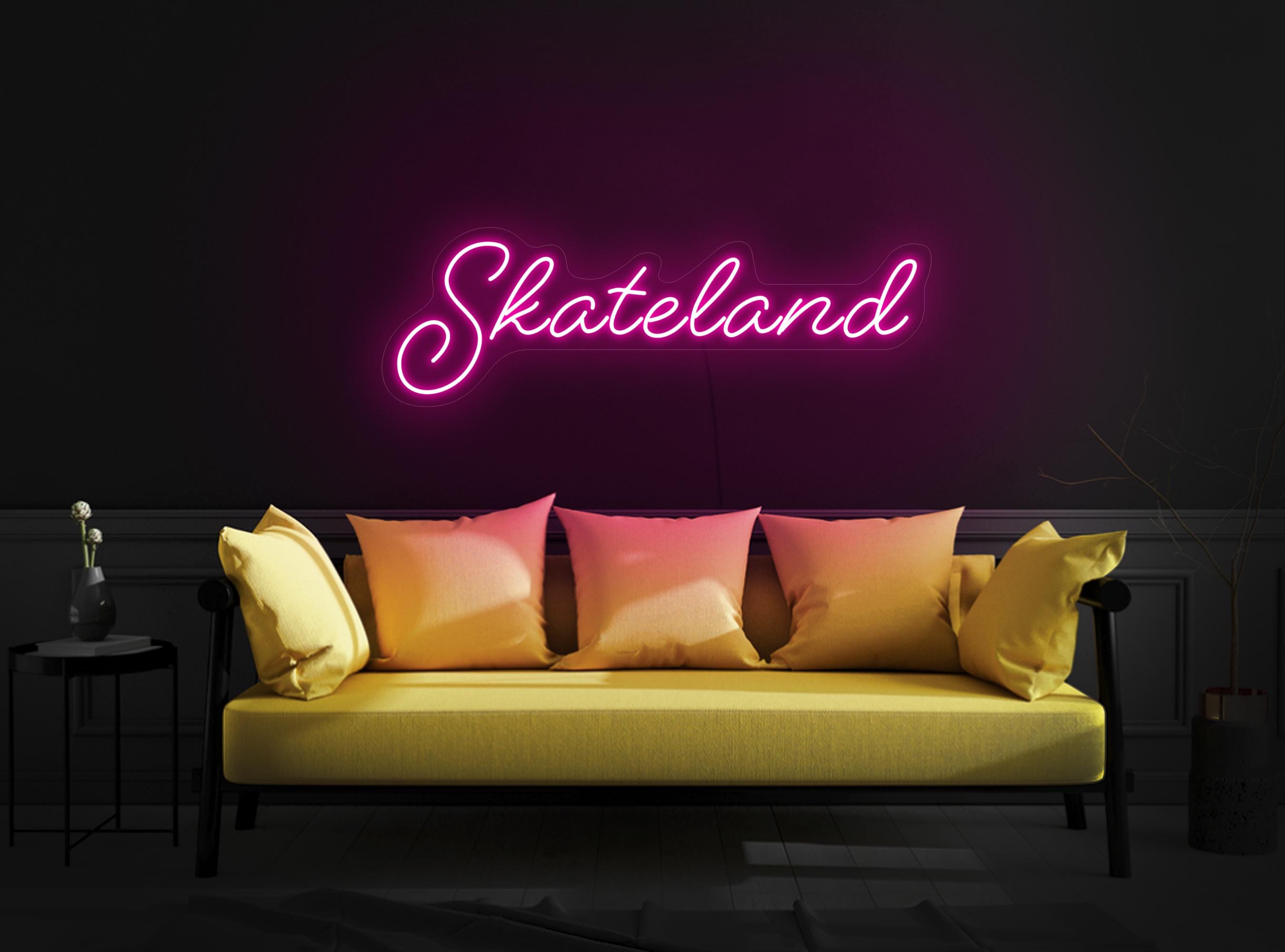 Skateland Neon Sign, Skate Led Sign, Neon Sign Wall Decor, Kids Room Neon Sign, Led Neon Sign, Game Room Neon Sign, Skate Wall Art Decor