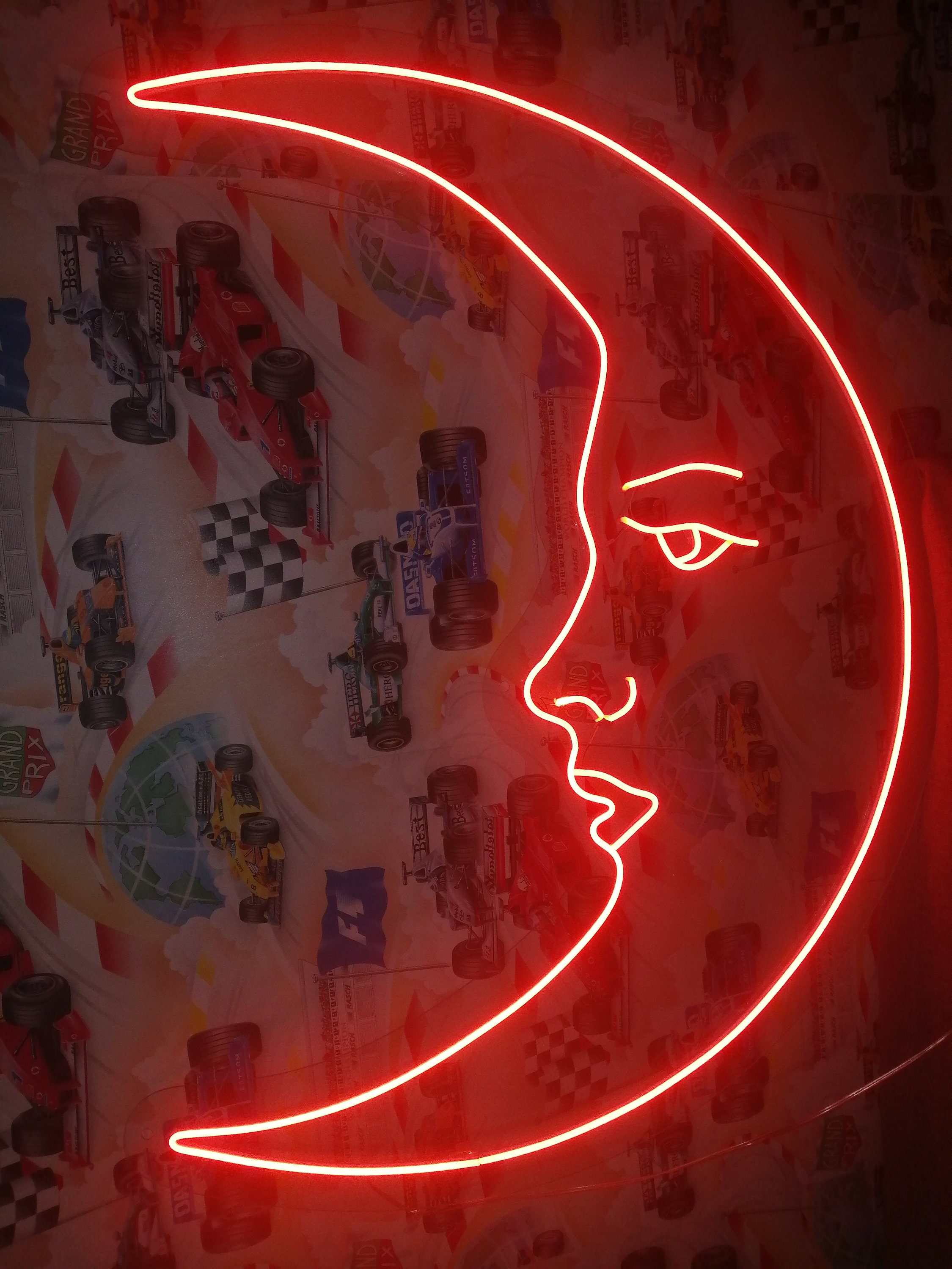 Moon Neon Sign, Moon Neon Light Sign, Moon Neon Light, Neon Wall Art, Handmade Neon Sign, Room Decor Neon Sign