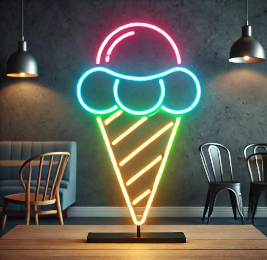 Ice Cream Led Neon Light, Wall Hangings Decor For Home, Bar Neon Sign, Kitchen Neon Sign Decor