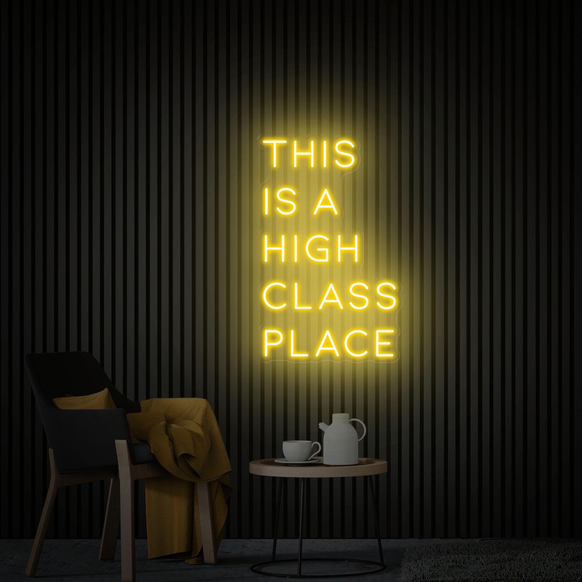 This Is A high Class Place Neon Sign, Western Wall Art, Custom Neon Signs, Room Decor Sign, Party Decor Sign, Home Wall Decor Led Light Sign