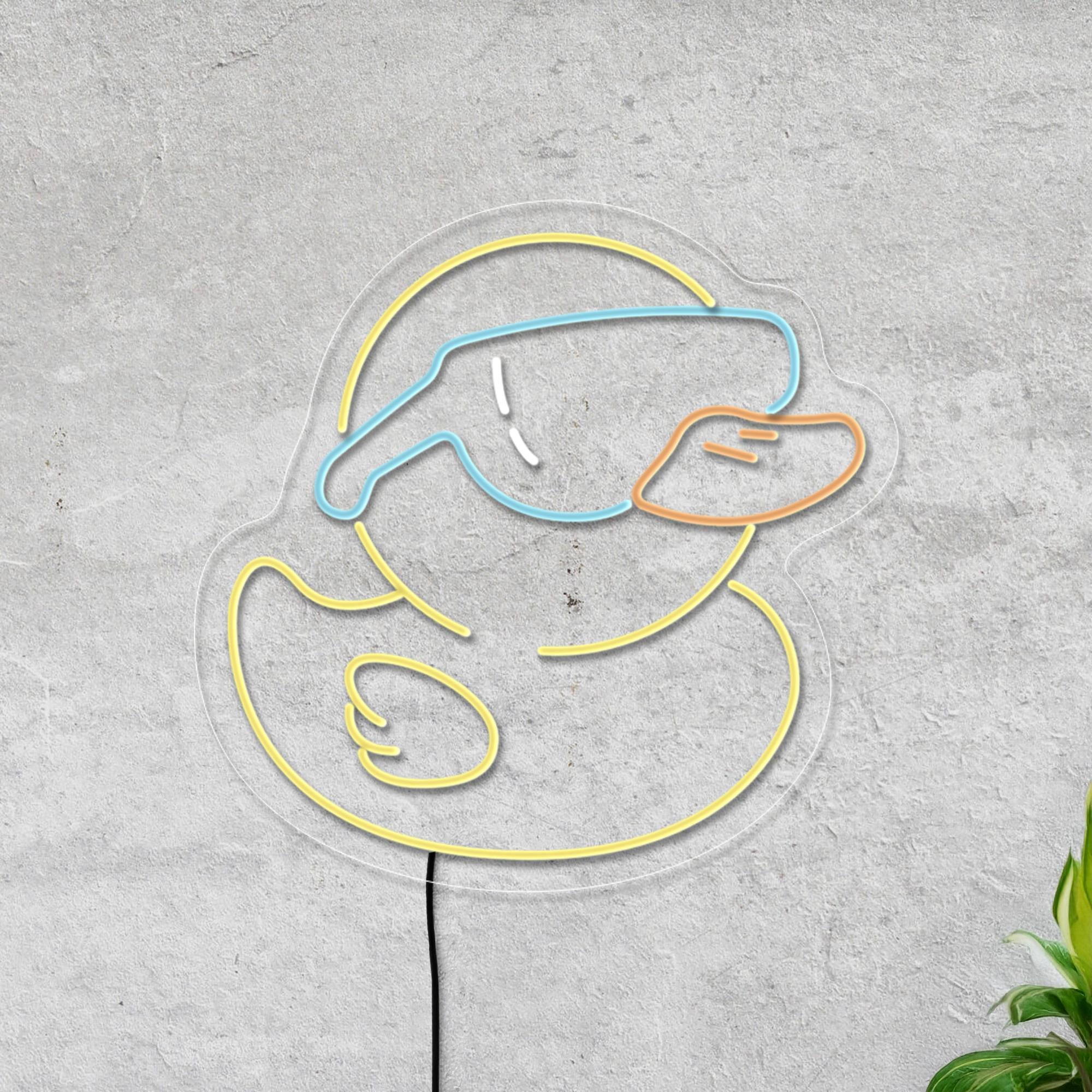 Cool Duck Neon Sign, Rubber Duck Neon Sign, Duck With Glasses Sign, Neon Sign Bedroom, Kids Room Neon, Neon Sign Bathroom, Duck Art Decor