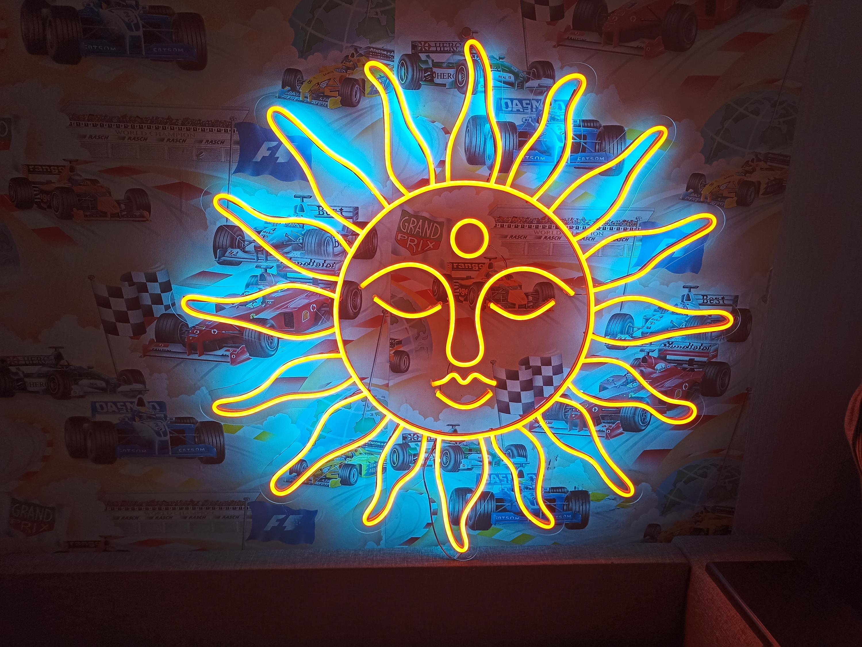 Sun Neon Sign, Sun Neon Light Sign, Sun Neon Light, Handmade Neon Sign, Room Decor Neon Sign, Sun Yoga Neon Sign