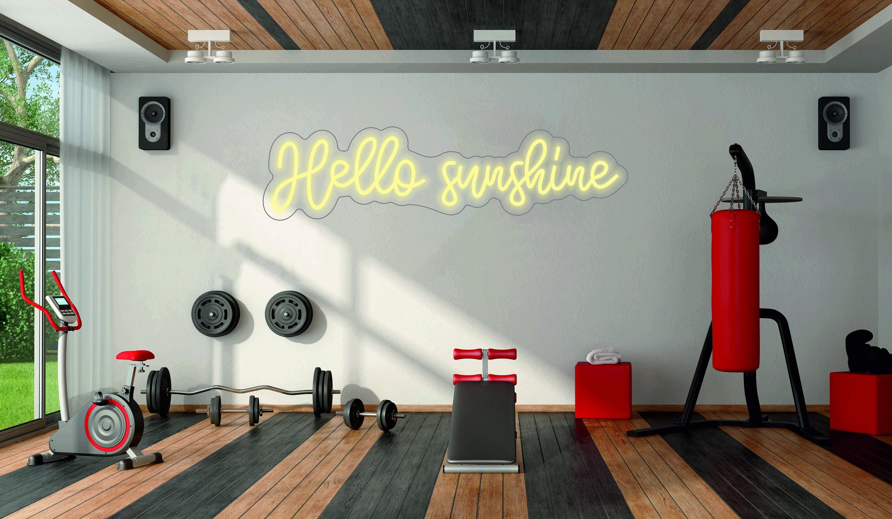 Hello Sunshine - Led Light Neon Sign For Wall Decor, Motivational Quote For Bedroom Neon Sign