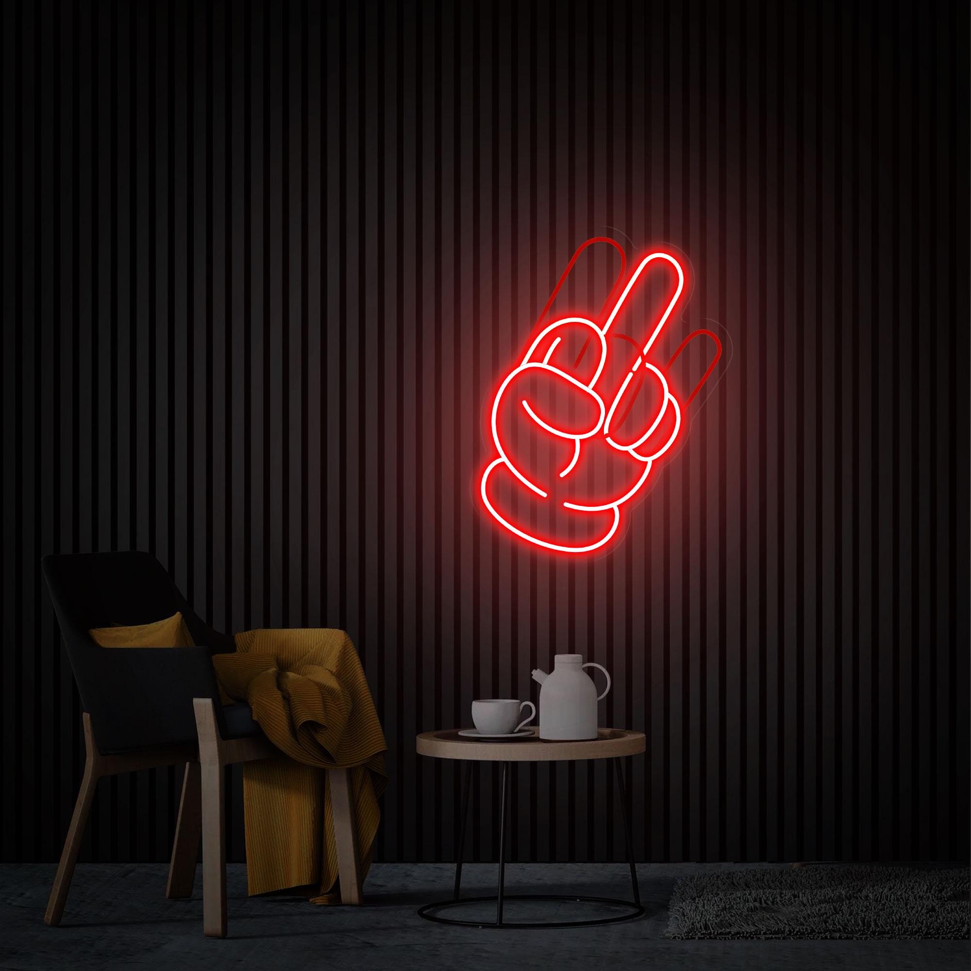 Hand Neon Sign, Hand Gesture Led Light, Rock on Hand Neon Sign, Gift for Boys, Custom Neon Sign, Home Bedroom Decor Christmas Gifts