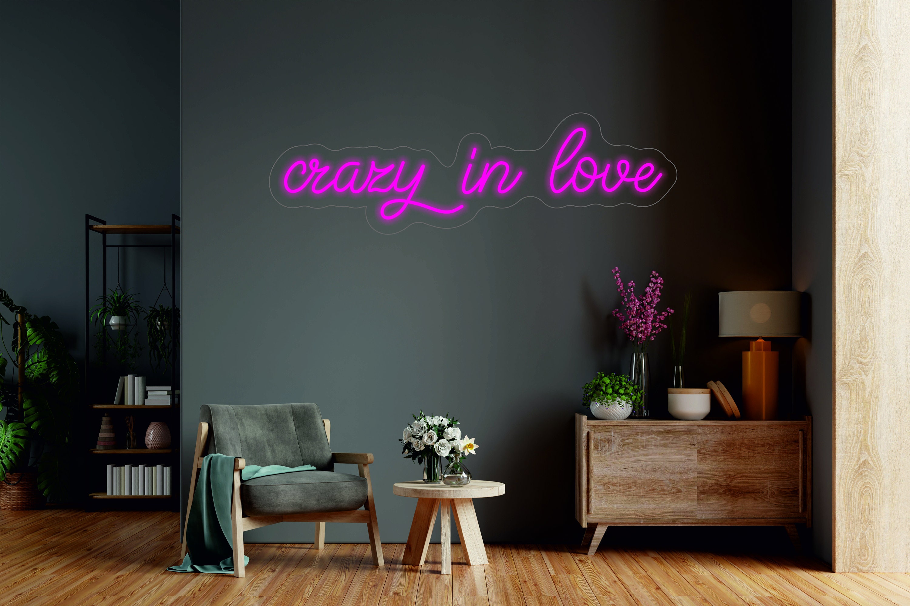 Crazy In Love - Led Neon Sign, Custom Wedding Decoration, Love Neon Sign, Gift For Her Neon Sign