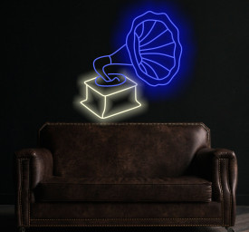 Patephone Neon Sign, Gramophone Neon Sign, Phonograph Neon Sign