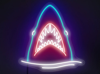 Shark Neon Sign, Shark Light Sign, Jaws Neon Sign, Fish Neon Sign, Animal Neon Sign, Neon Sign Art, Neon Sign Wall Decor, Shark Wall Decor