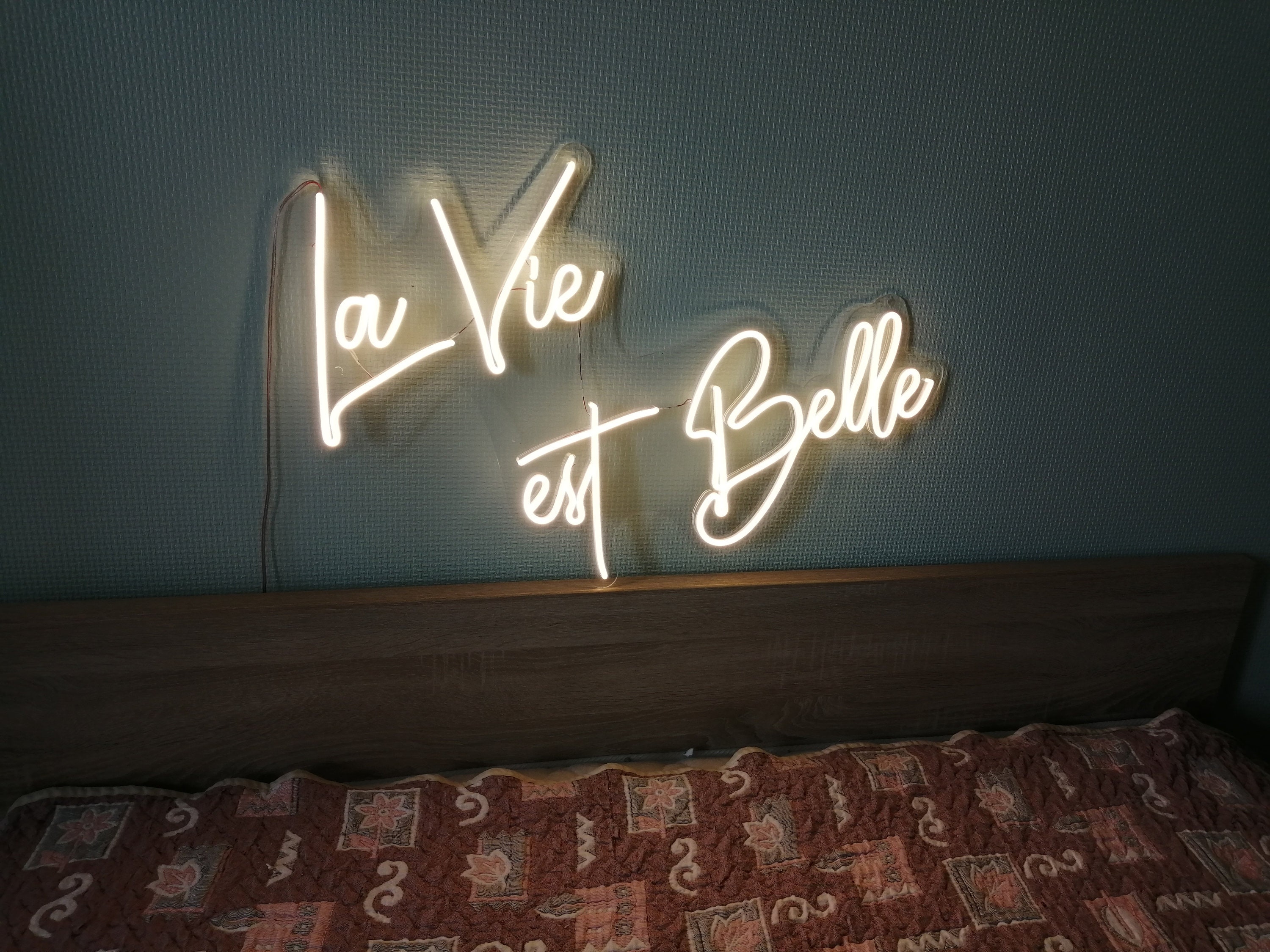 La Vie Est Belle Neon Sign, Wedding Neon Sign, Champagne Wall Neon Sign, Super Lettering Neon Sign