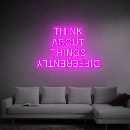 think about things differently neon light sign, birthday gifts neon sign LED Light Sign Room Yard Home Wall Decor Art, Gift for Her