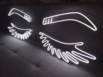 Eyelashes Led Neon Sign, Beauty Salon Sign, Custom Neon Sign, Wall Decor, Girl Face & Eyebrows, Decoration In A Beauty Salon, Wall Decor