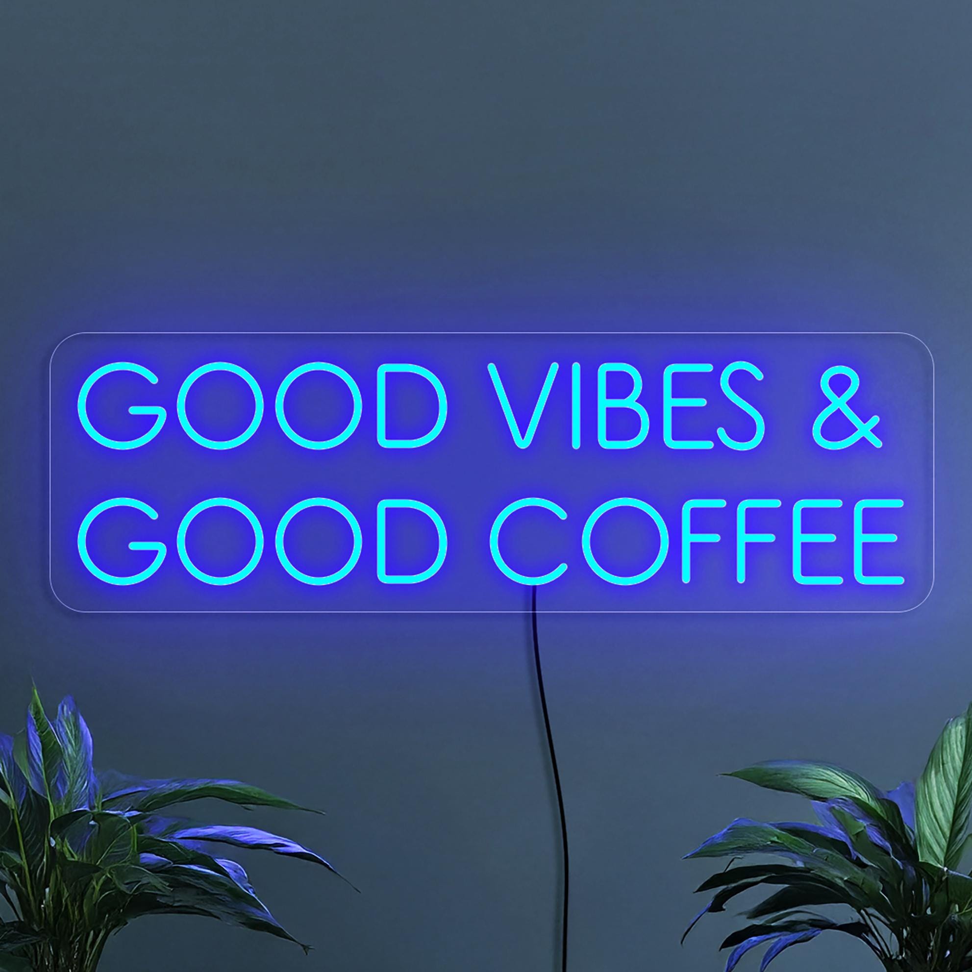 Good Vibes & Good Coffee Neon Sign, Coffee Shop Neon Sign, Coffee Bar Led Sign, Cafe Neon Sign, Restaurant Neon Sign, Coffee Wall Art Decor
