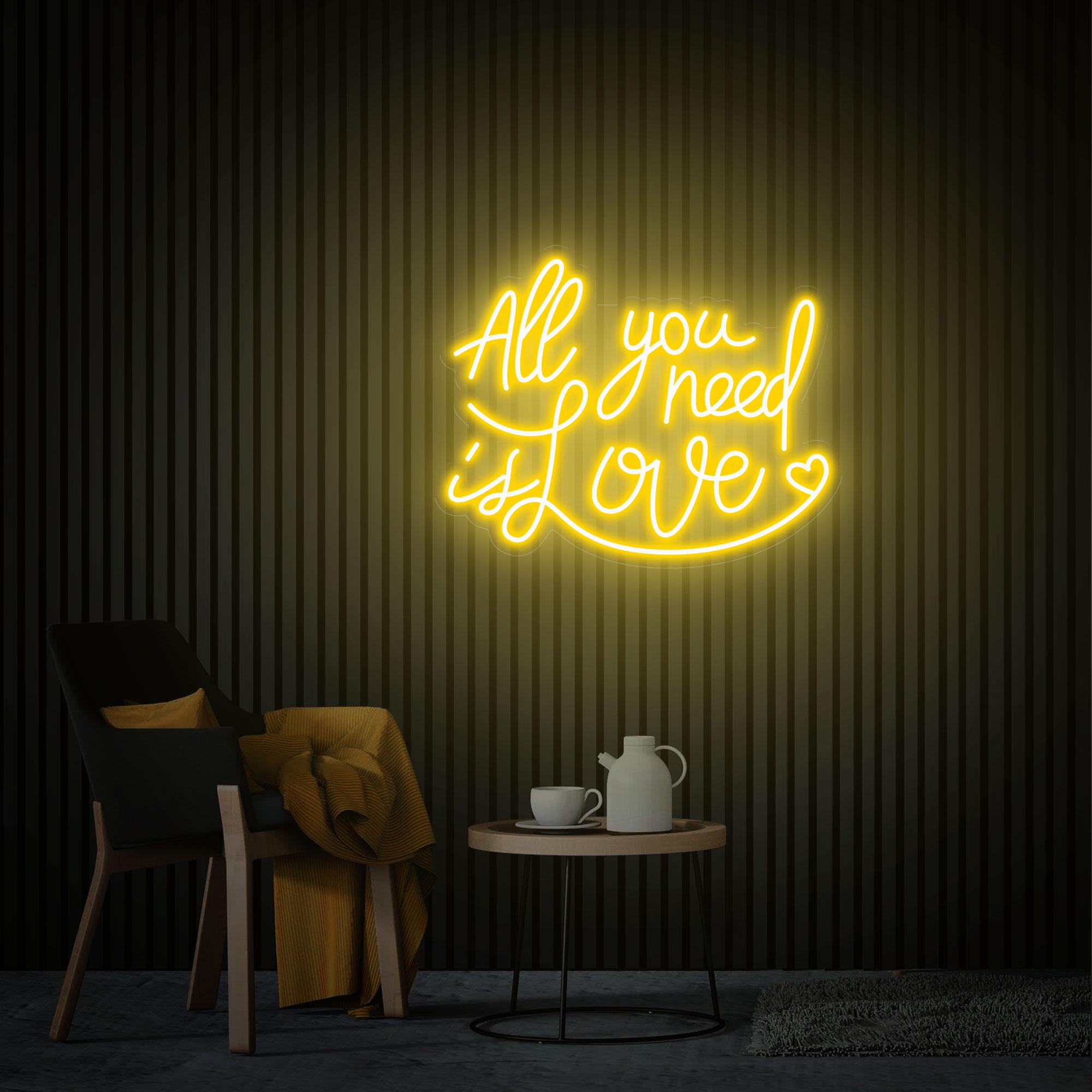 All You Need is Love Neon Sign, Custom Wedding Neon, Wedding Neon Light, Wedding Sign Decor Romantic Gift Idea, Personalized Neon Love Sign