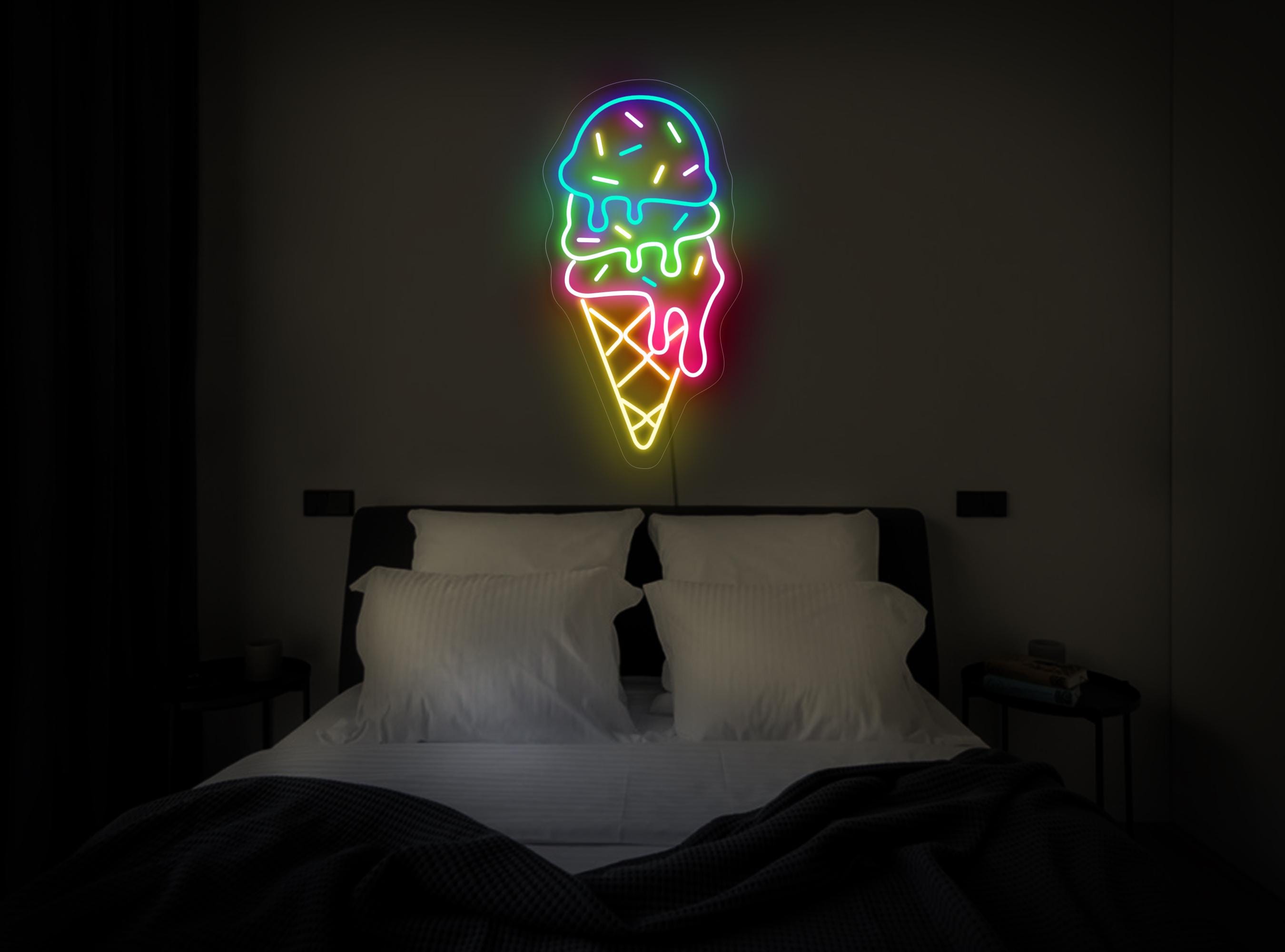 Ice Cream Neon Sign, Ice Cream Led Sign, Ice Cream Light Sign, Multicolor Neon Sign, Ice Cream Lover Gift, Ice Cream Store Wall Art Decor