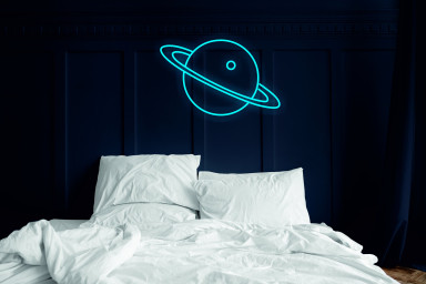 Planet Neon Led Night Light Lamp, Planet Kids Room, Led Signs For Room, Kids Neon Bedroom