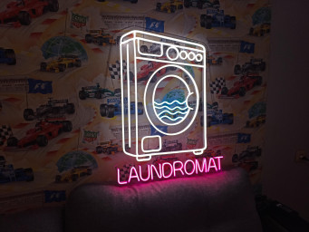 Laundry Machine Neon Sign, Laundry Appliance Neon Sign, Laundry Device Neon Sign, Laundromat Automaton Neon Sign, Fabric Washer Led Light