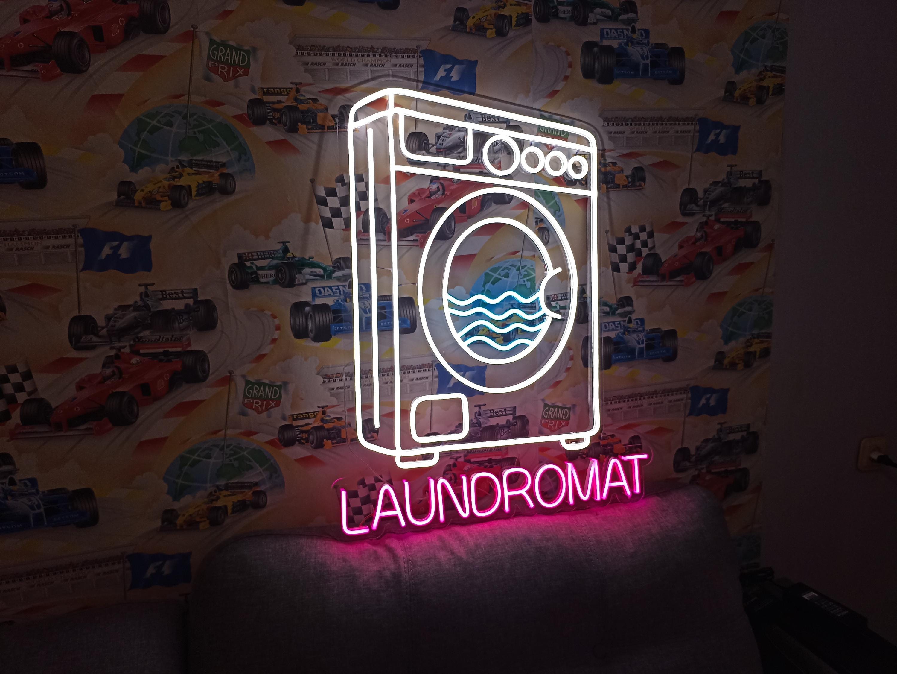 Laundry Machine Neon Sign, Laundry Appliance Neon Sign, Laundry Device Neon Sign, Laundromat Automaton Neon Sign, Fabric Washer Led Light