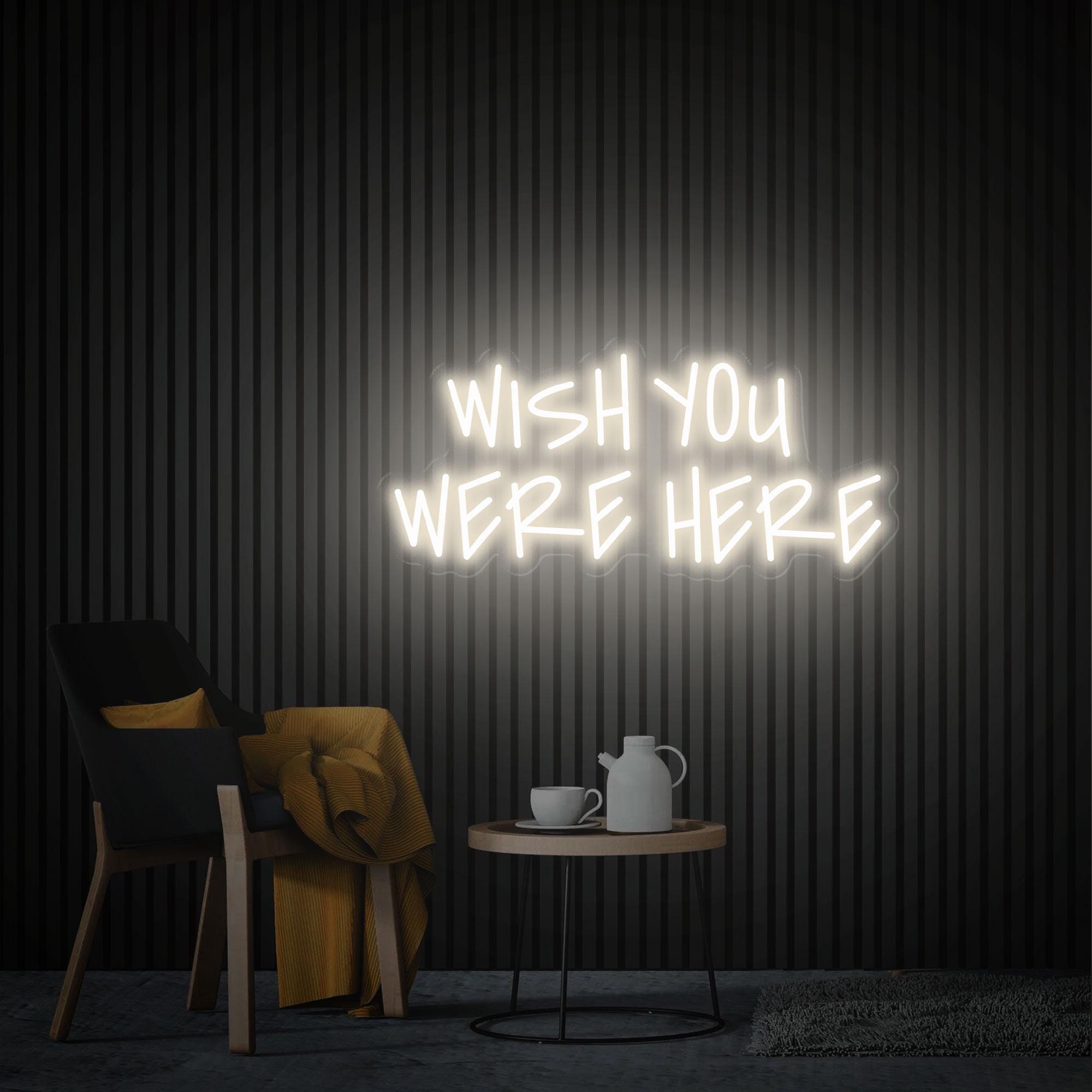 Wish You Were Here Neon Sign, Custom Neon Sign, Bedroom Led Light Home Decor, Wedding Backdrop, Wish You Were Here Wall Art Gift for Her