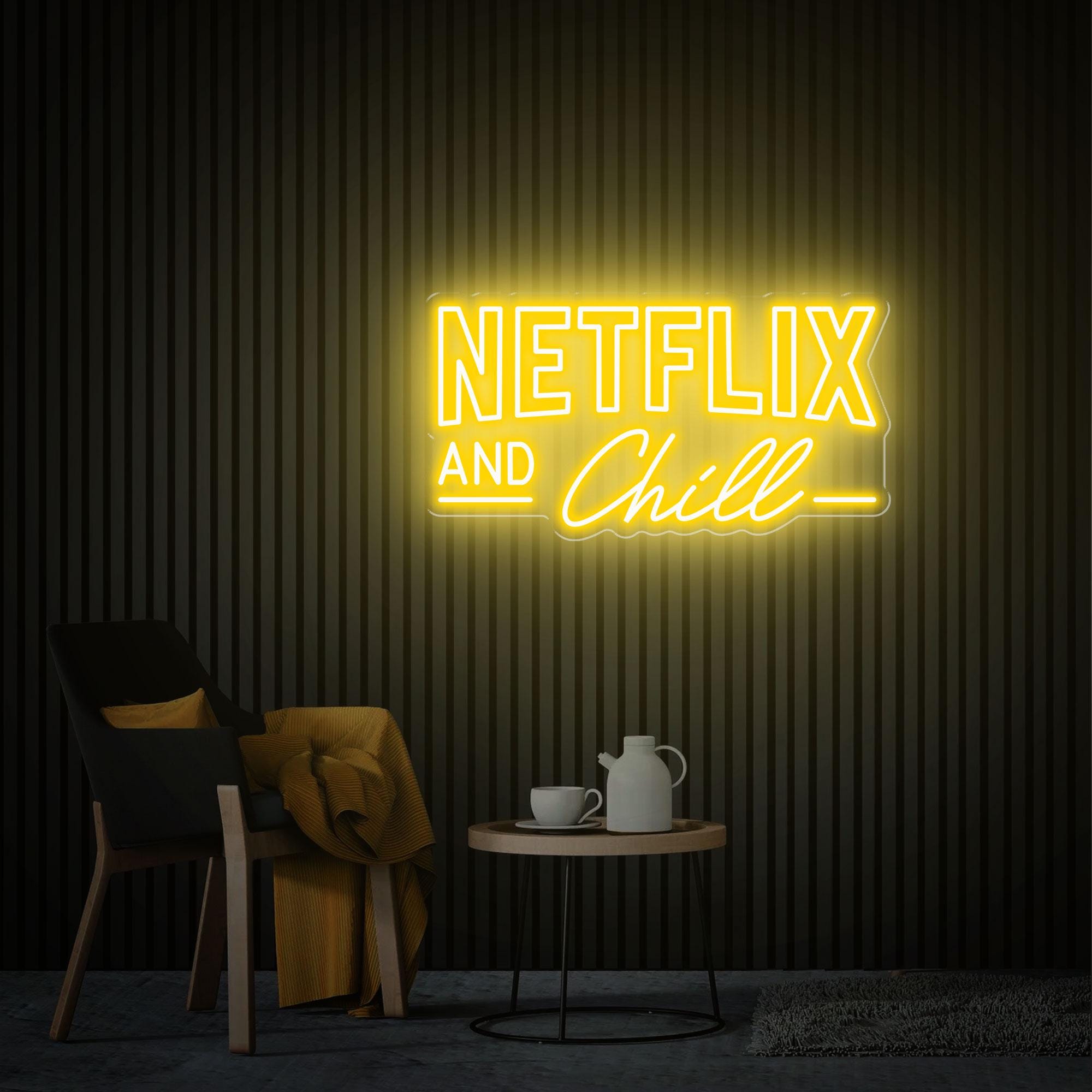 Netflix and Chill Neon Sign, Netflix Gift, Custom Neon Sign, Movie Room Neon sign, Neon Wall Decor, Anime Neon Sign, Handmade Led Neon Light