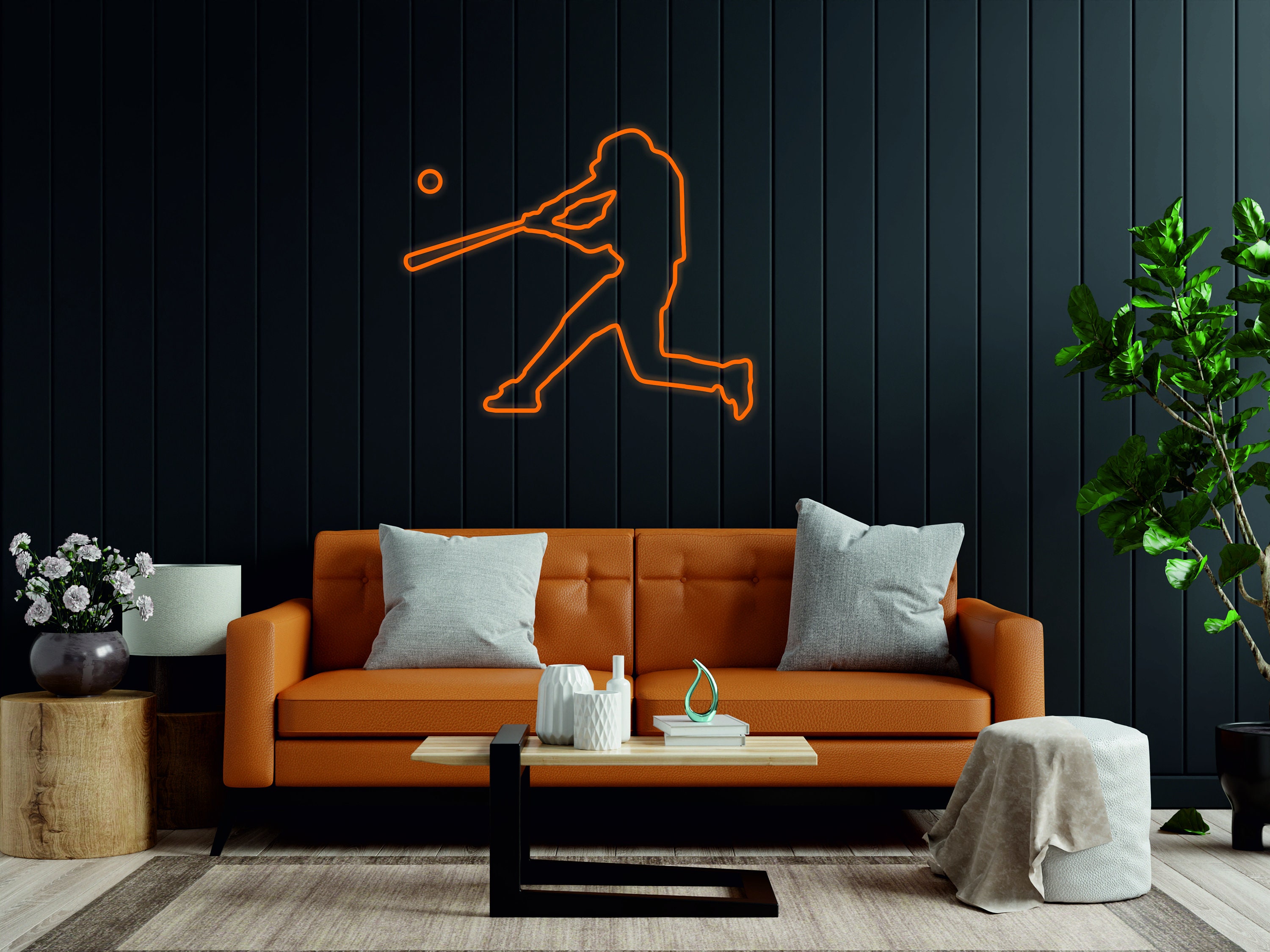 Baseball Player Neon Sign, Gaming Room Neon Sign, Player Neon Sign, Sport Neon LED Decor